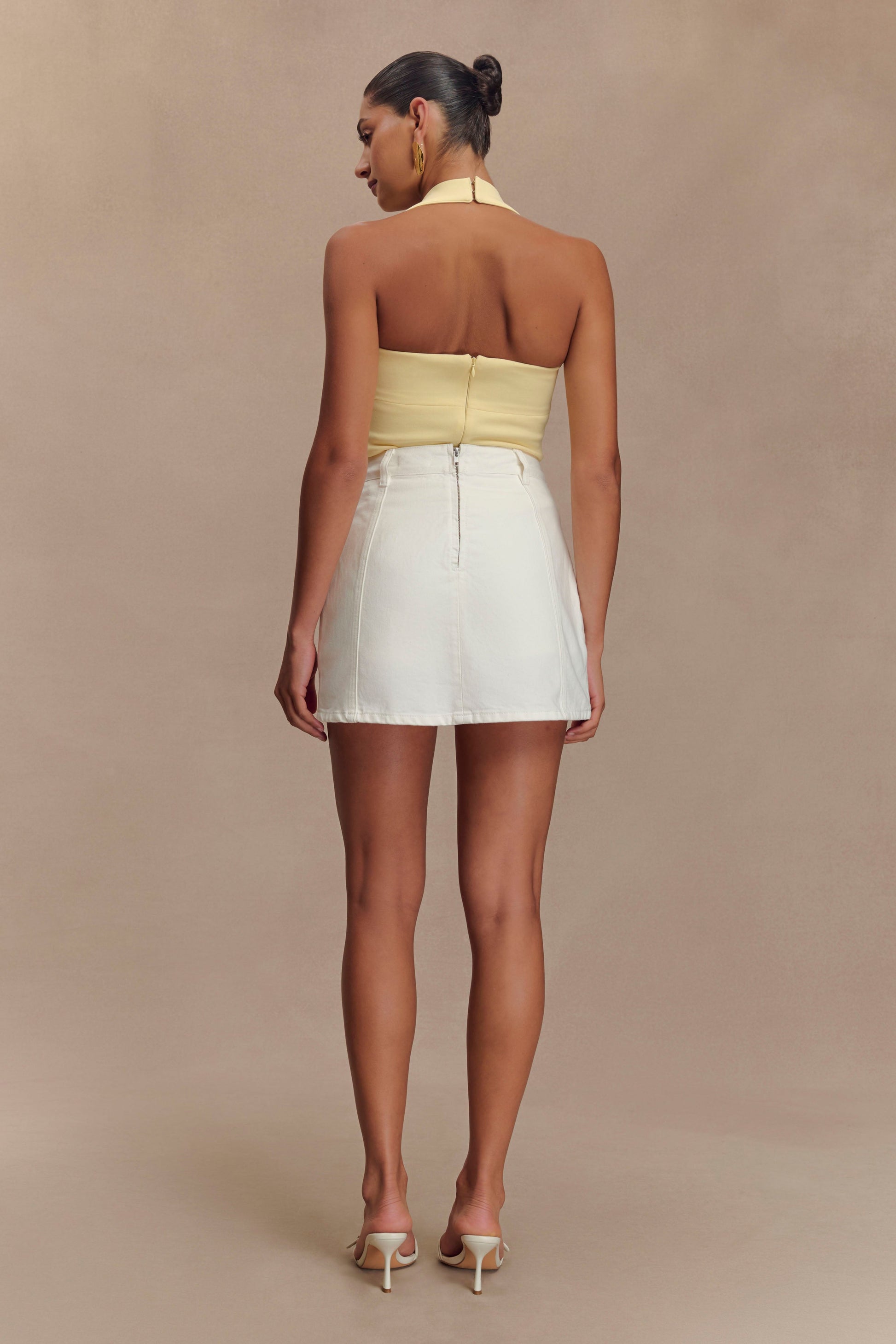Rosalyn Mini Denim Skort - White #5