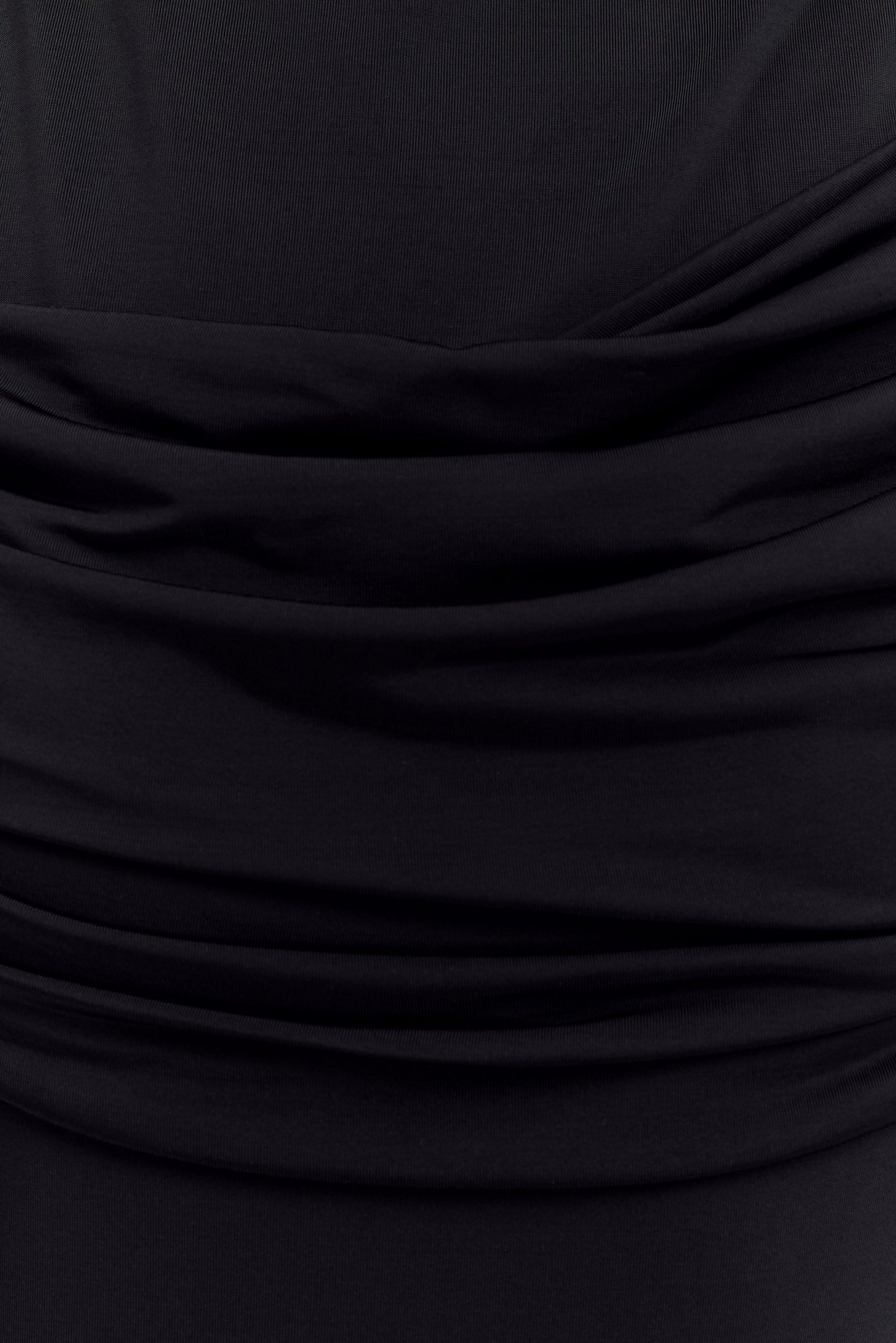 Henley Slinky Drape Maxi Dress - Black