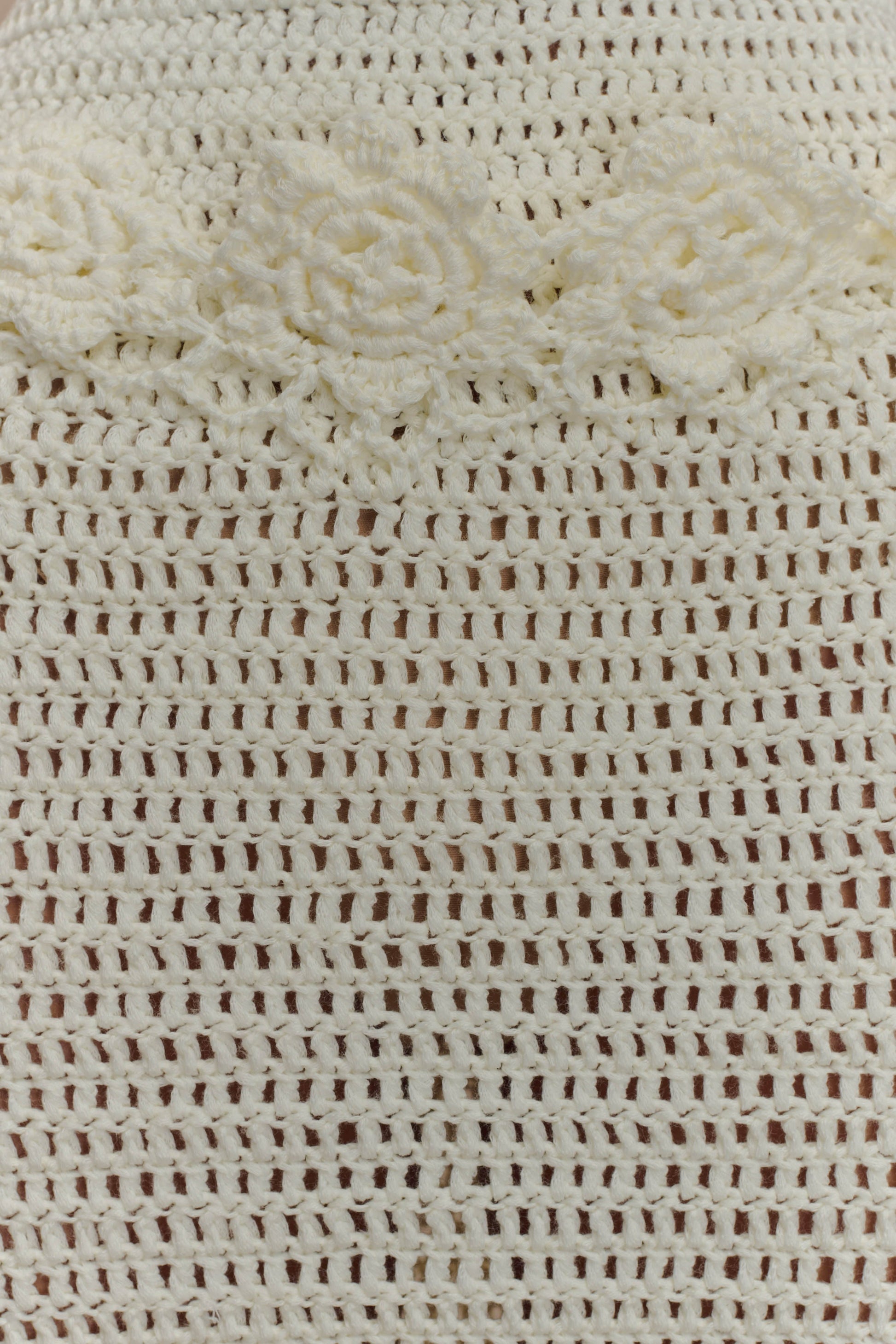 Teagan Floral Hand Crochet Midi Dress - Ivory #9