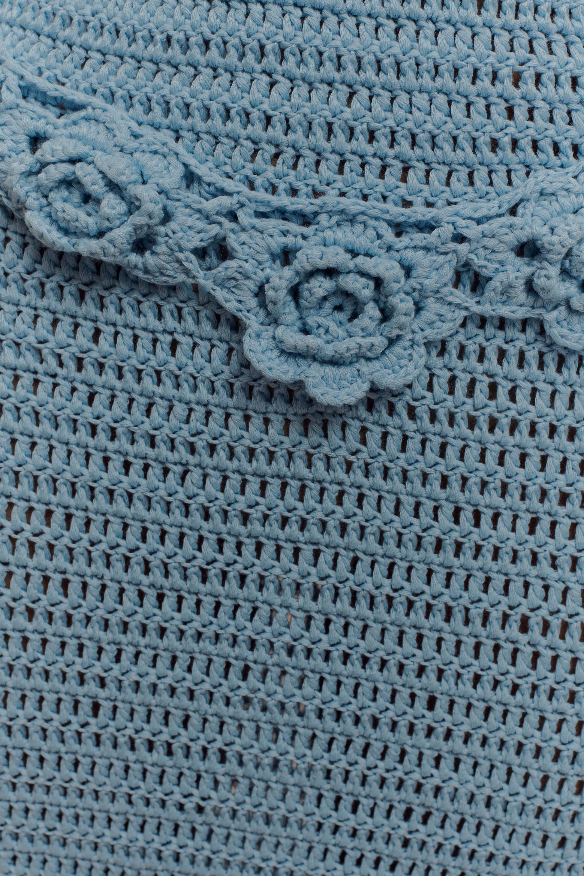 Teagan Floral Hand Crochet Midi Dress - Blue #5