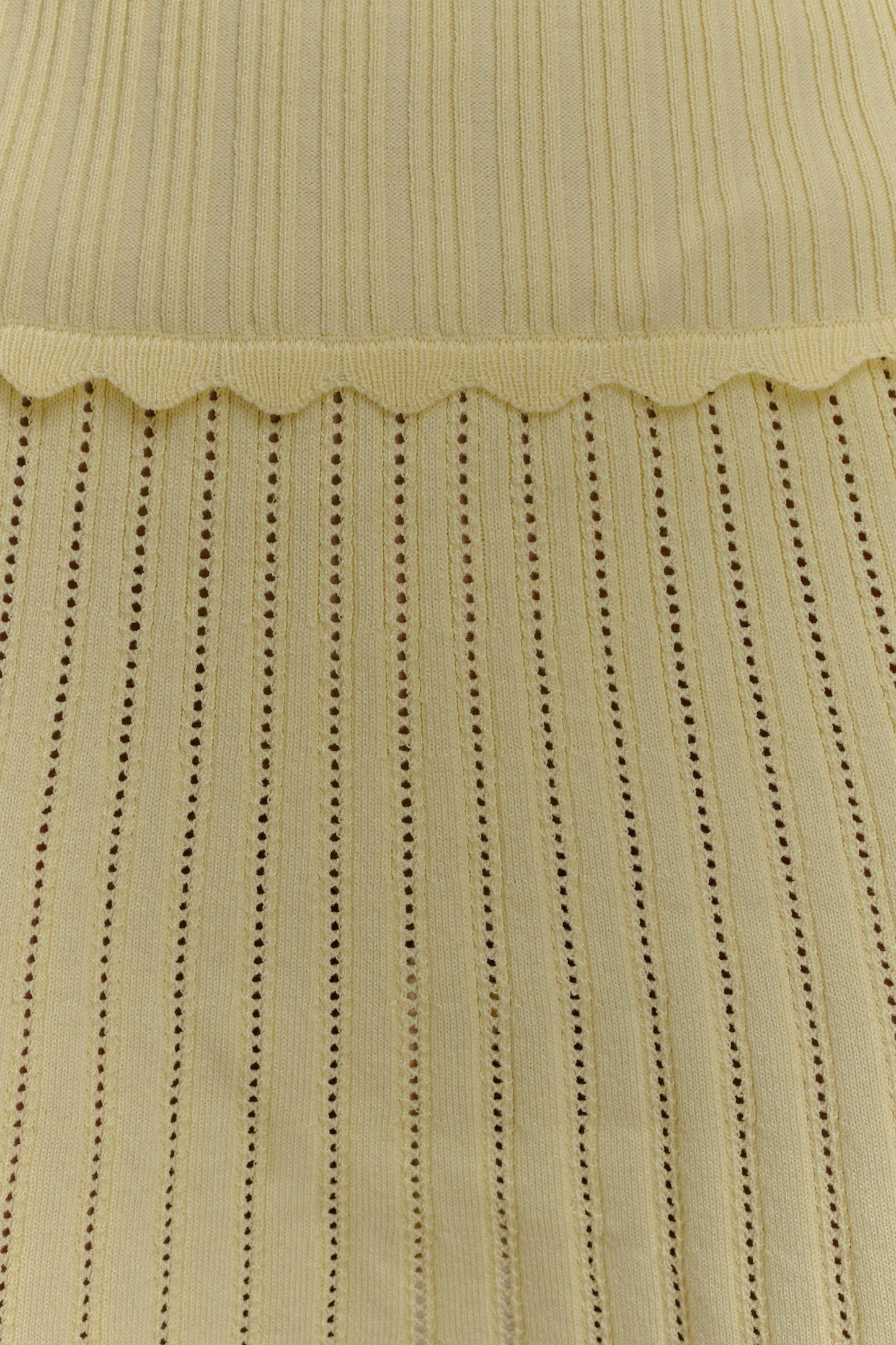 Indy Pointelle Knit Mini Skirt - Lemon