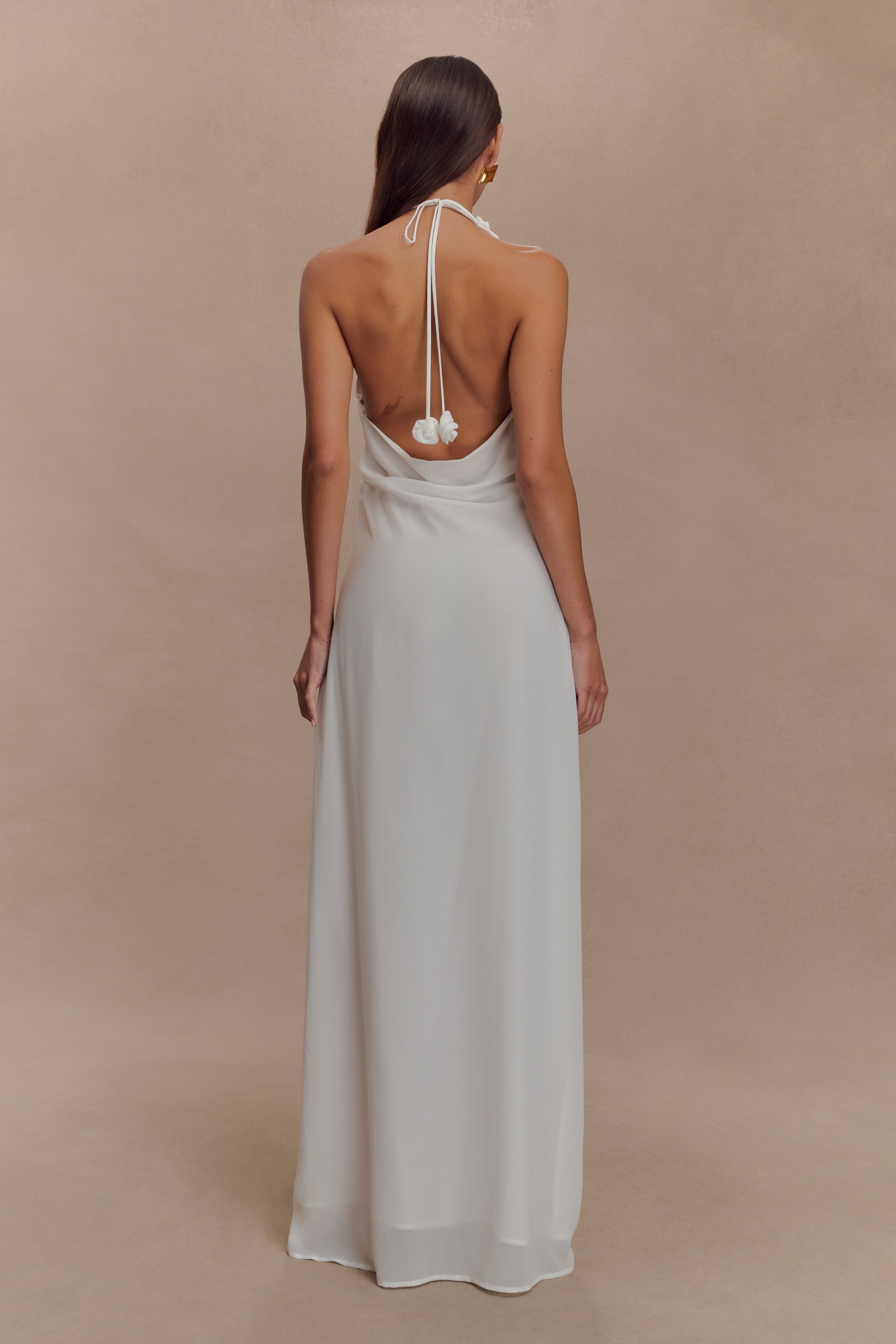 Rosalia Cowl Neck Maxi Dress - White #2