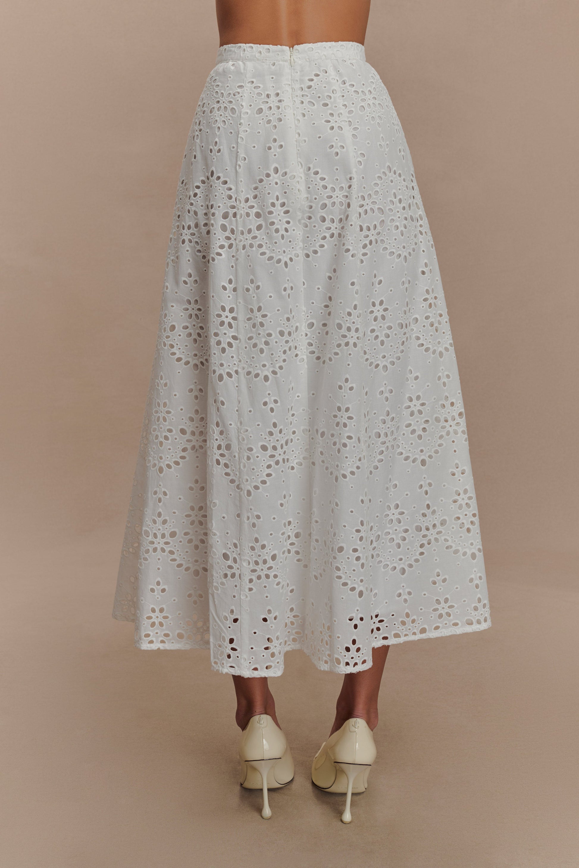 Arla Broderie Midi Skirt - White #2
