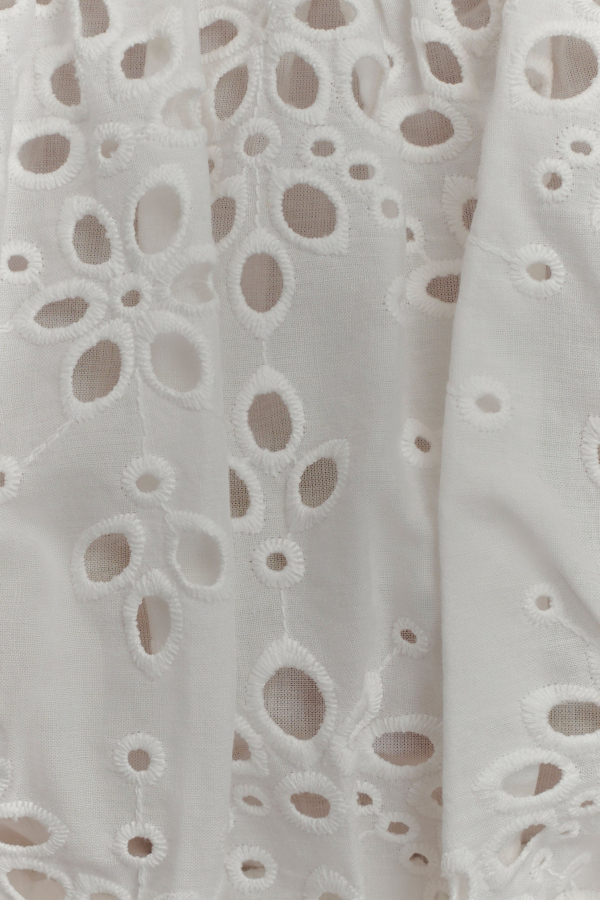 Autumn Off Shoulder Broderie Top - White #7