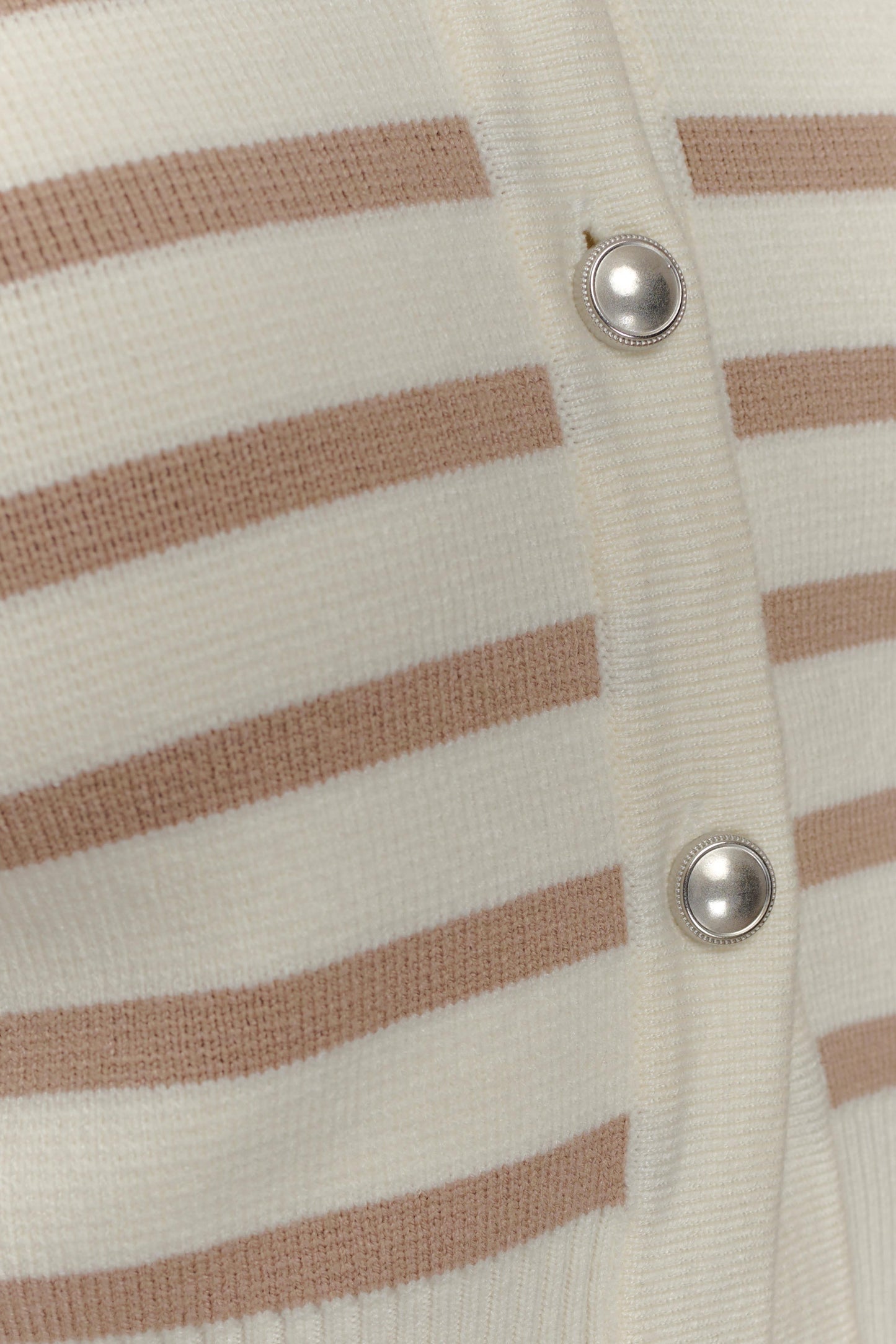 Tanner Striped Knit Cardigan - Nude/White