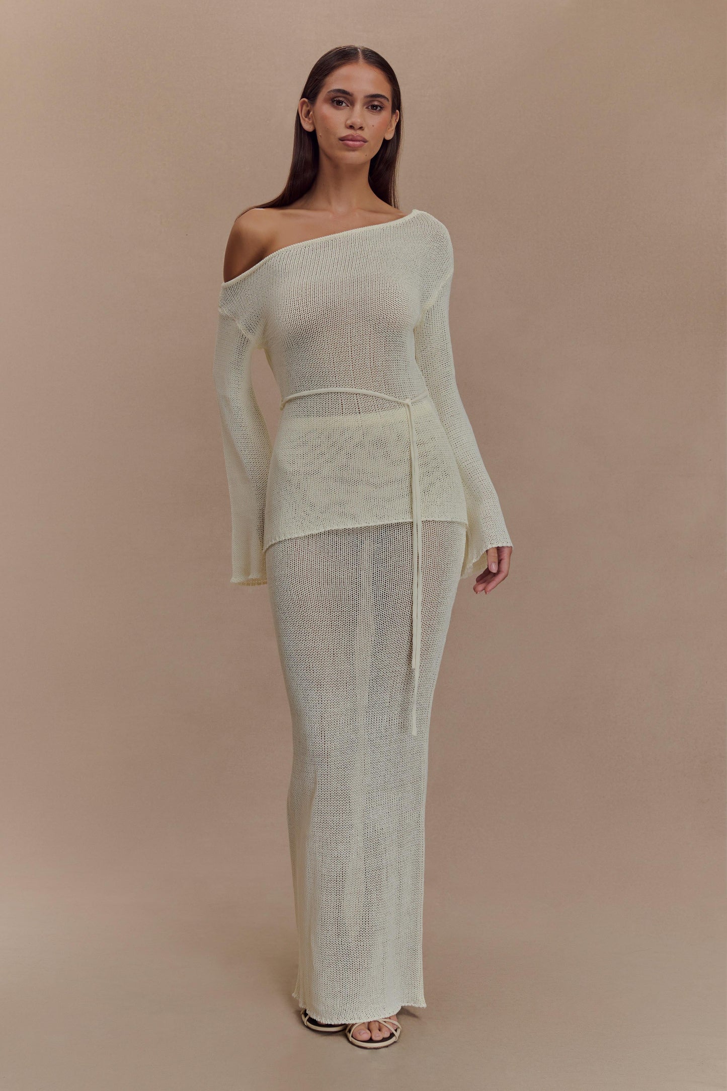 Reagan Off Shoulder Knit Top - White