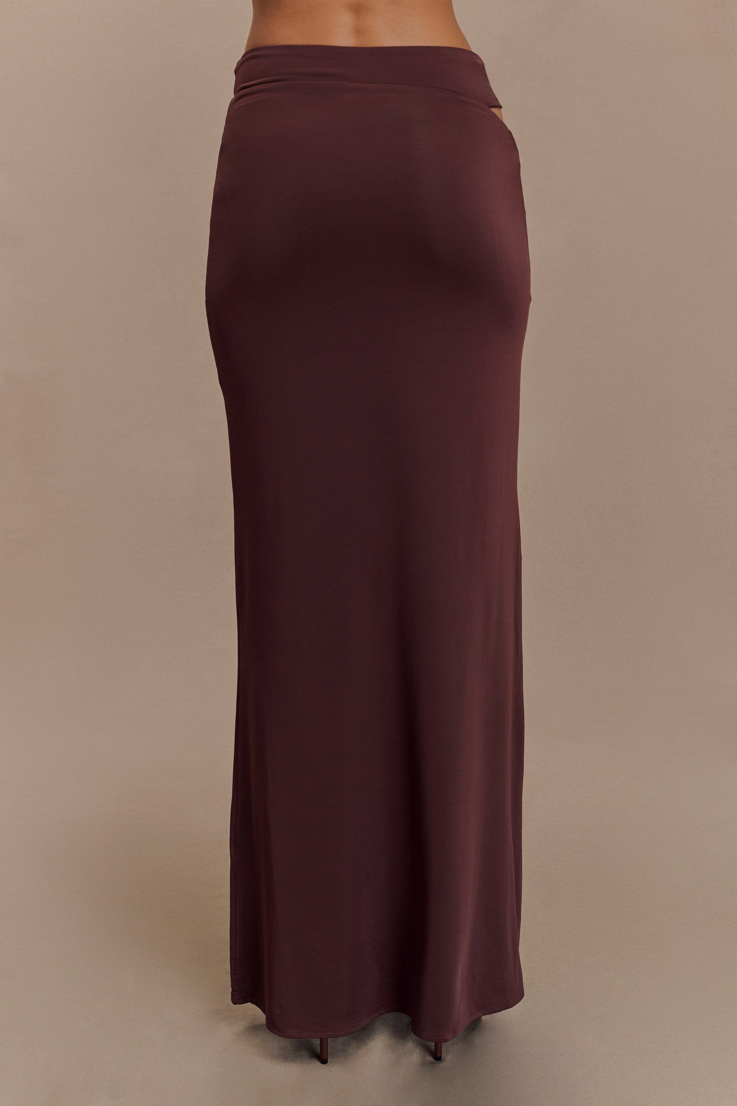 Haven Slinky Twist Midi Skirt - Chocolate