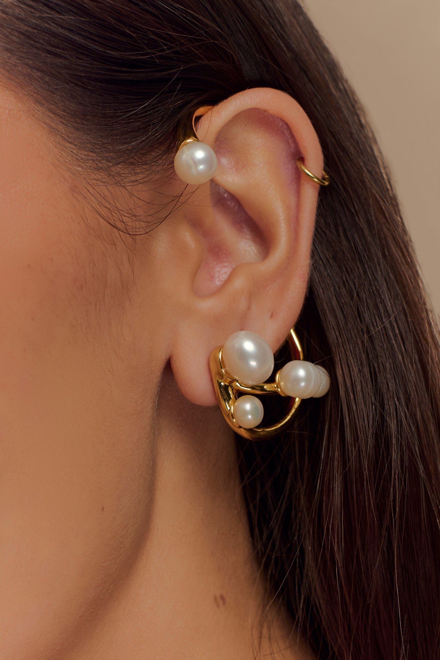 Saskia Freshwater Pearl Ear Cuff - Pearl