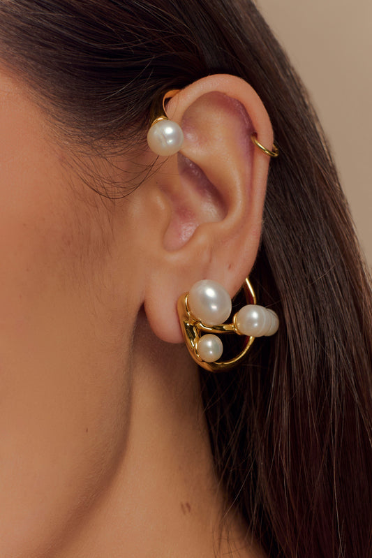 Saskia Freshwater Pearl Ear Cuff - Pearl