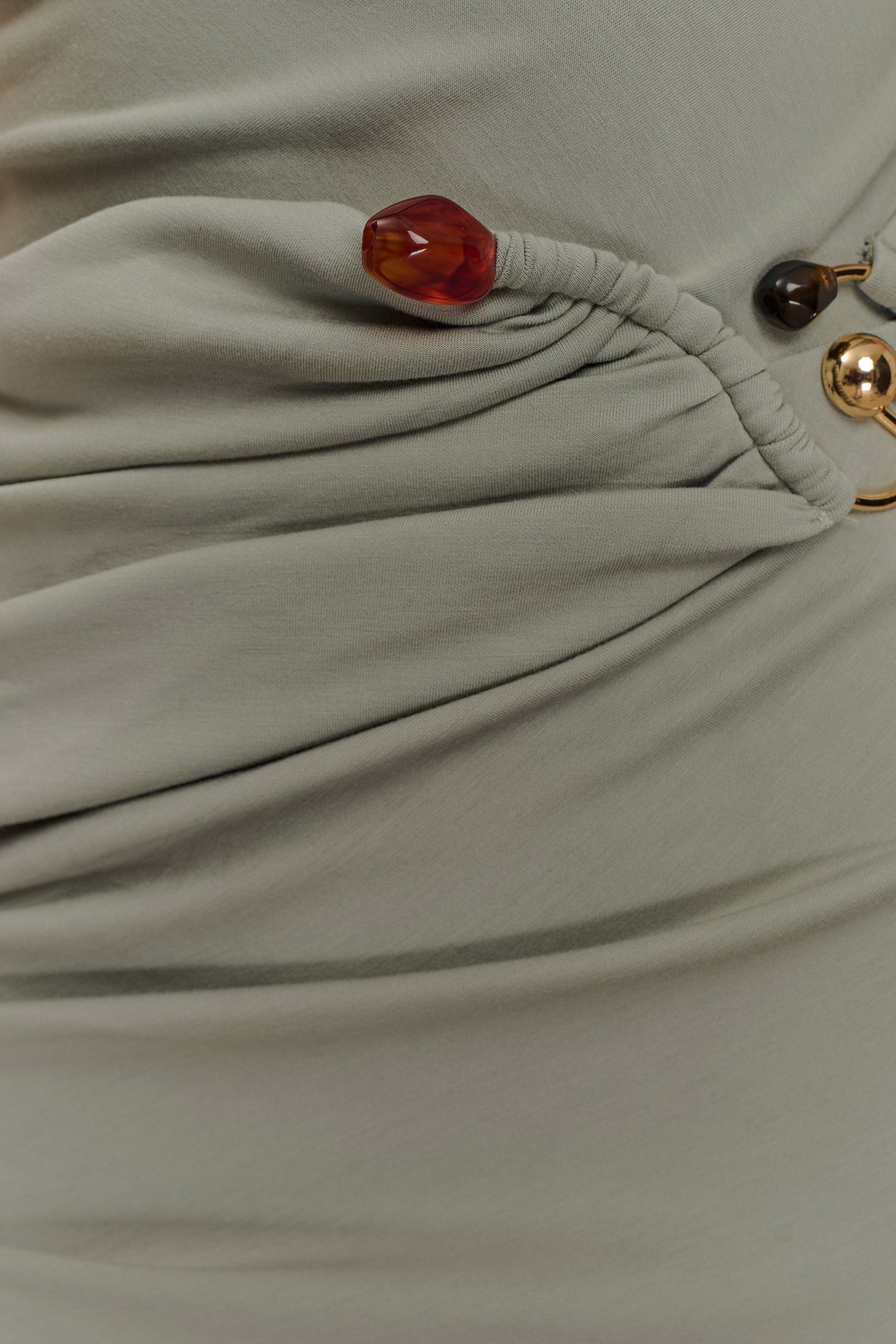 Kendra Scuba Jersey Midi Dress With Hardware - Sage #6