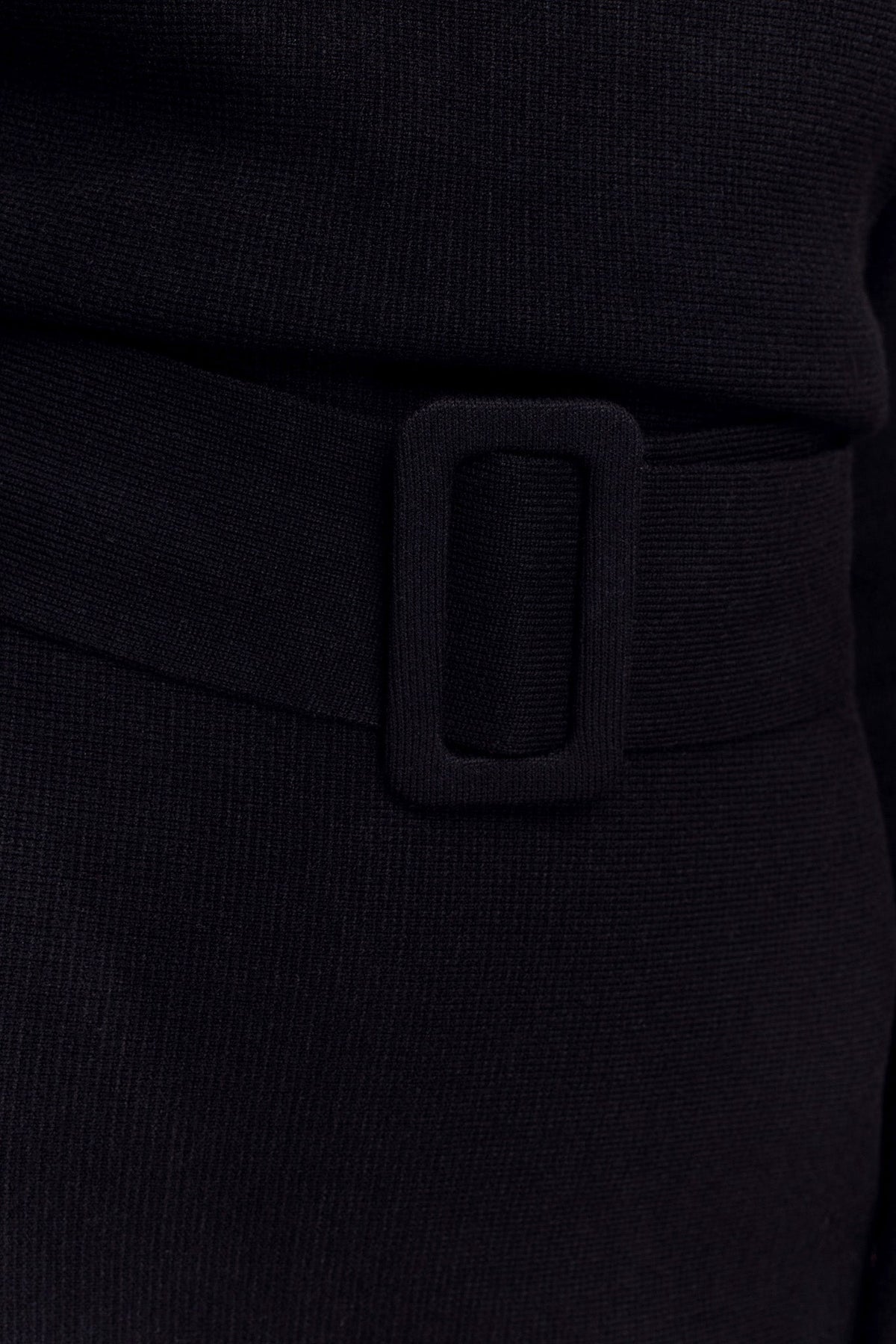 Kassie Belt Tie Knit Mini Dress - Black