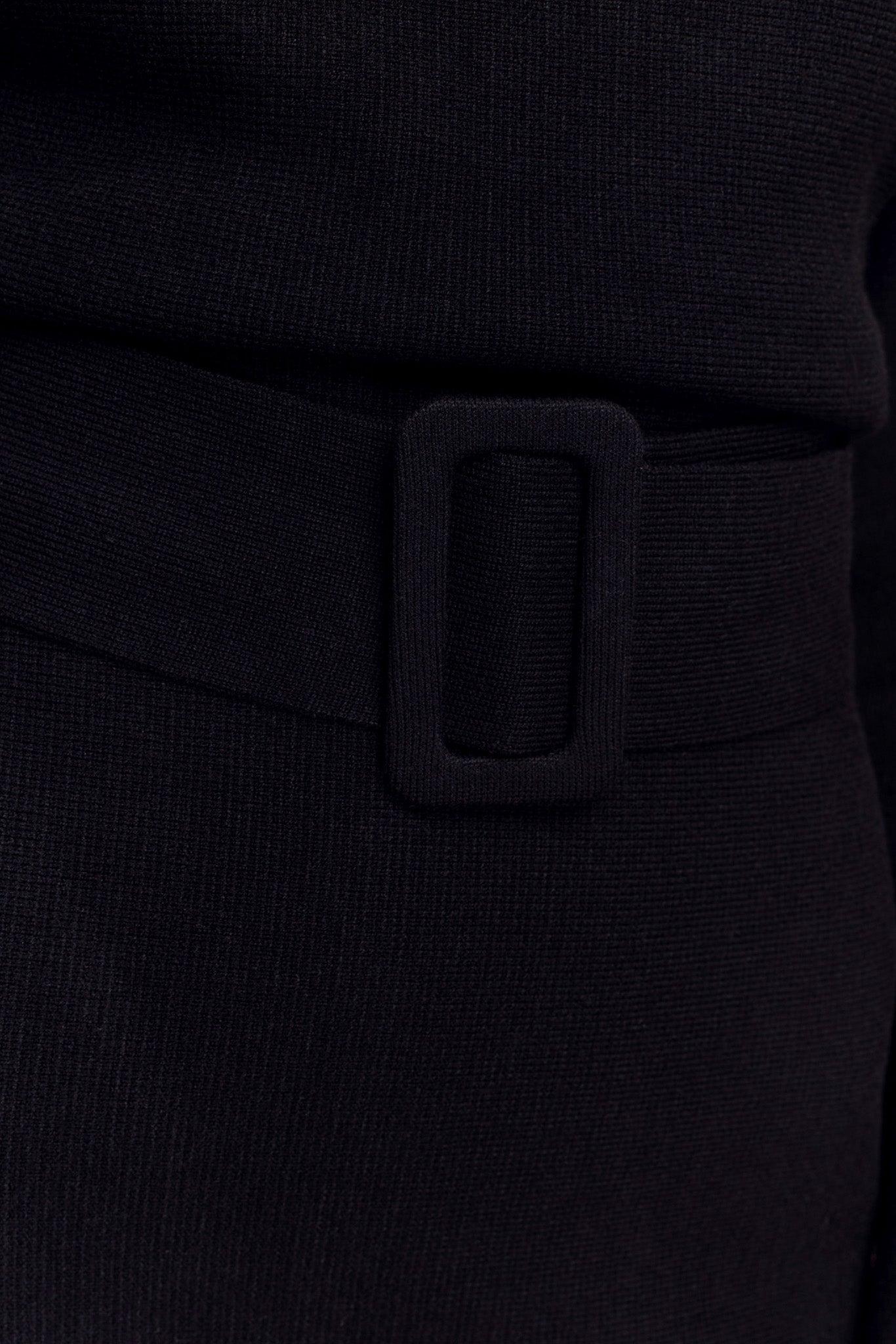 Kassie Belt Tie Knit Mini Dress - Black