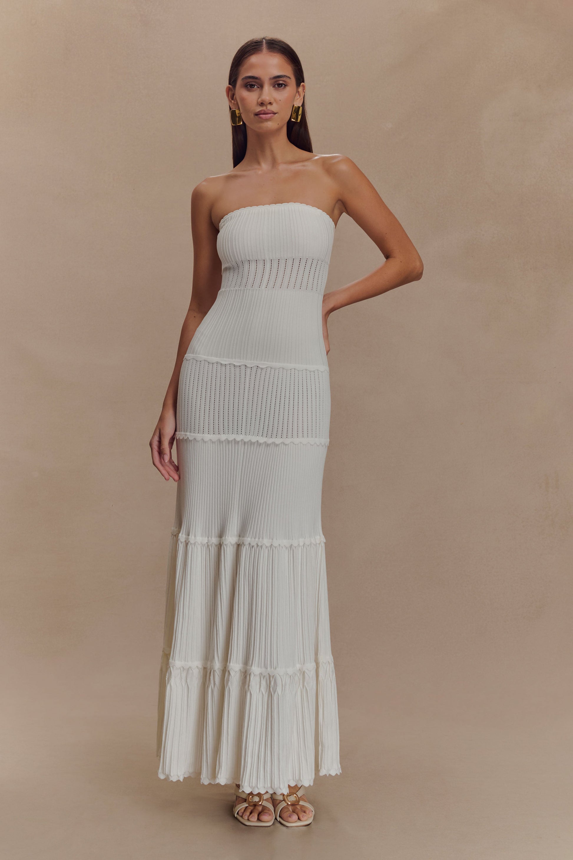 Finley Pointelle Knit Maxi Dress - Ivory #5