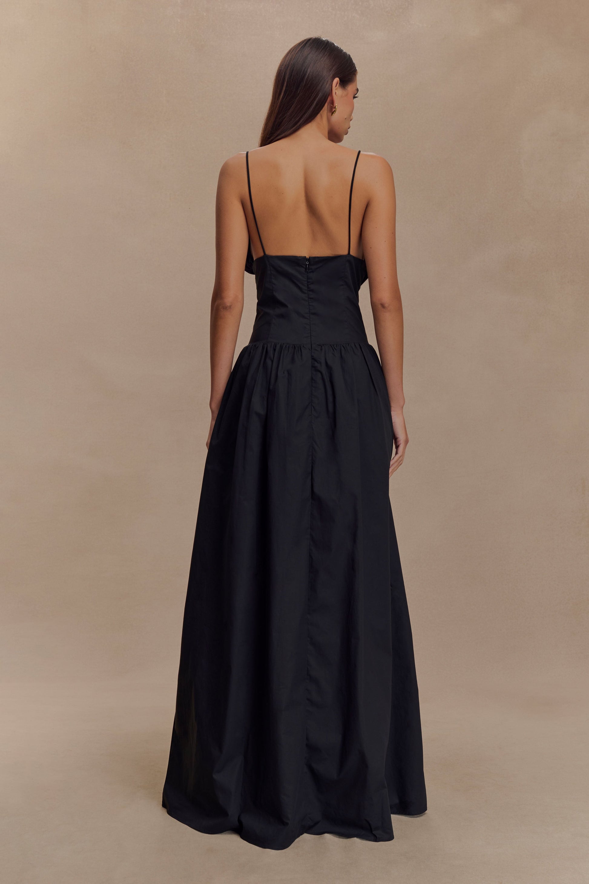 Janis Cotton Frill Maxi Dress - Black #2