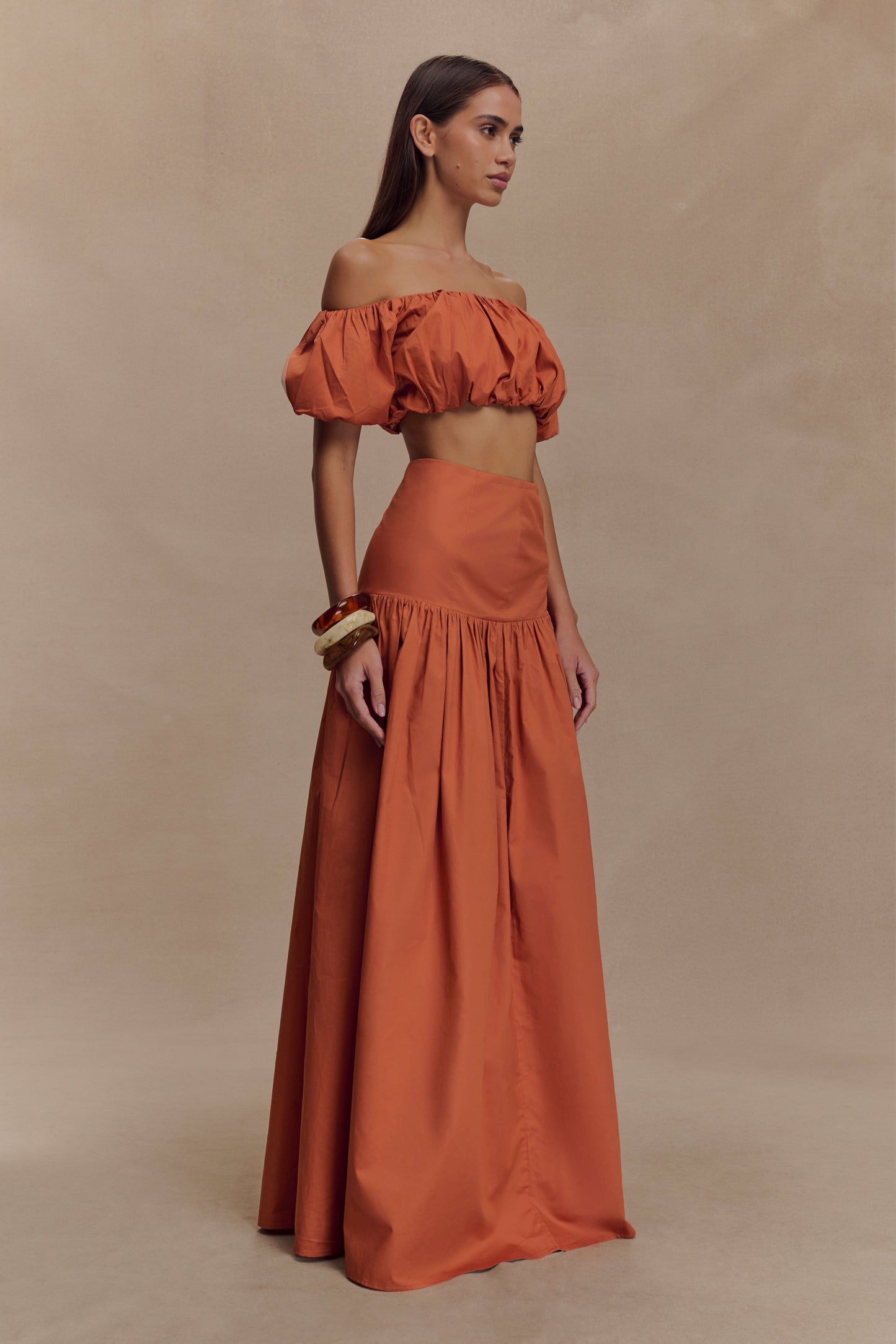 Autumn Maxi Skirt - Burnt Orange