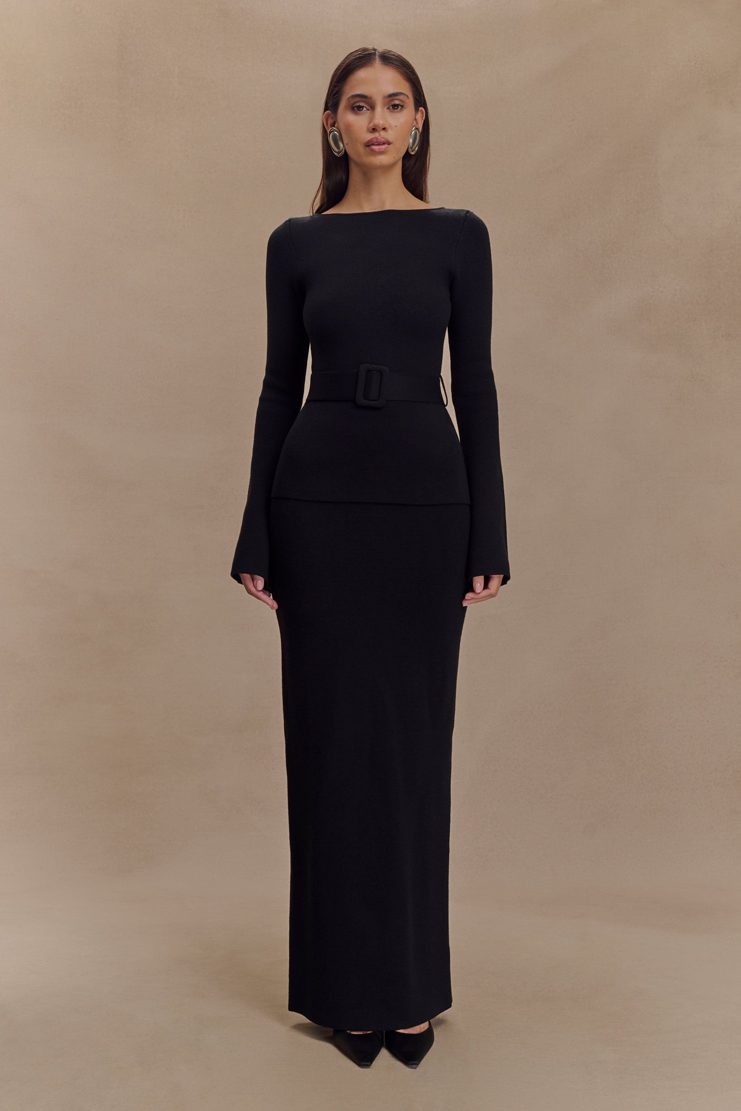 Kyle Knit Maxi Skirt - Black