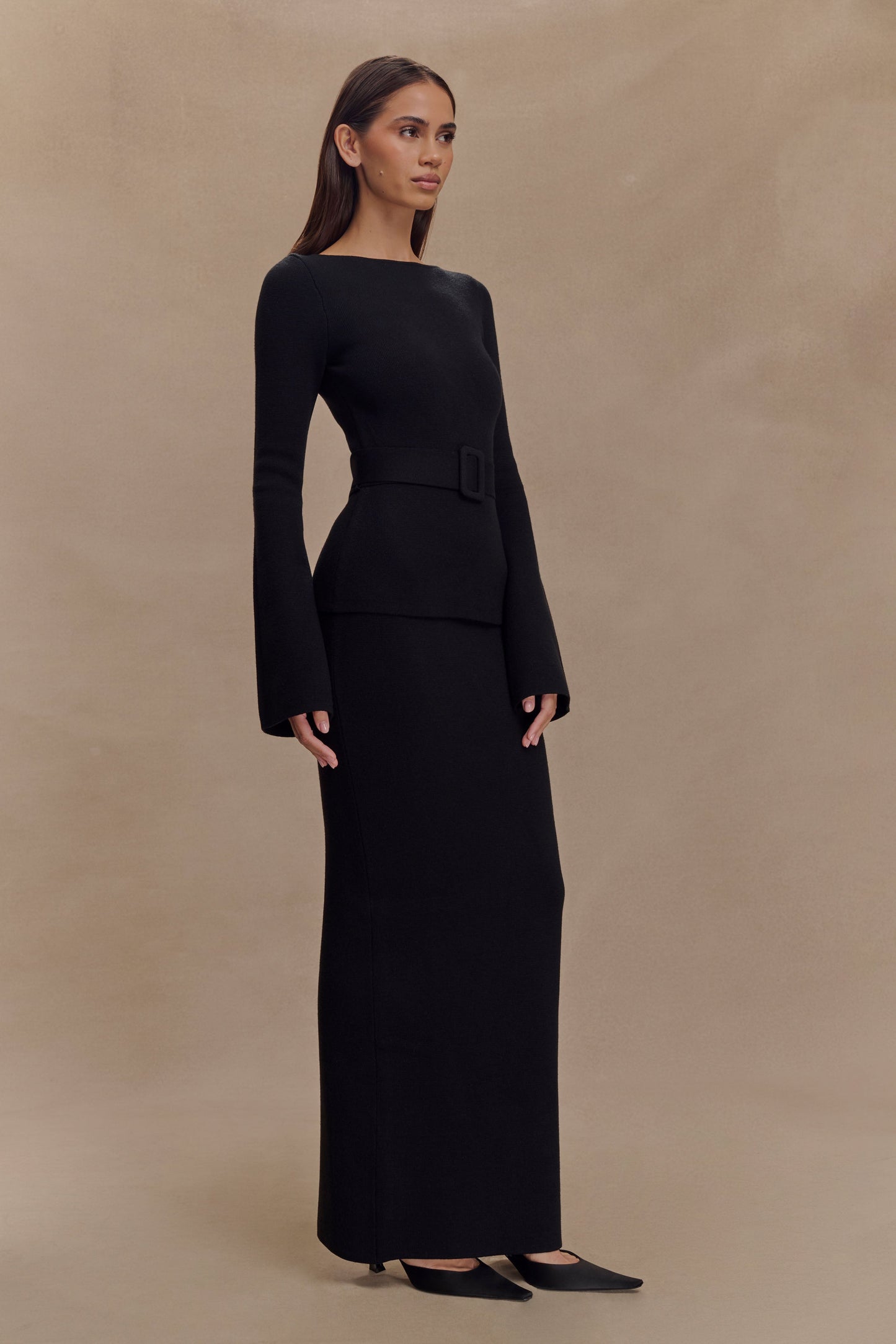 Kyle Knit Maxi Skirt - Black