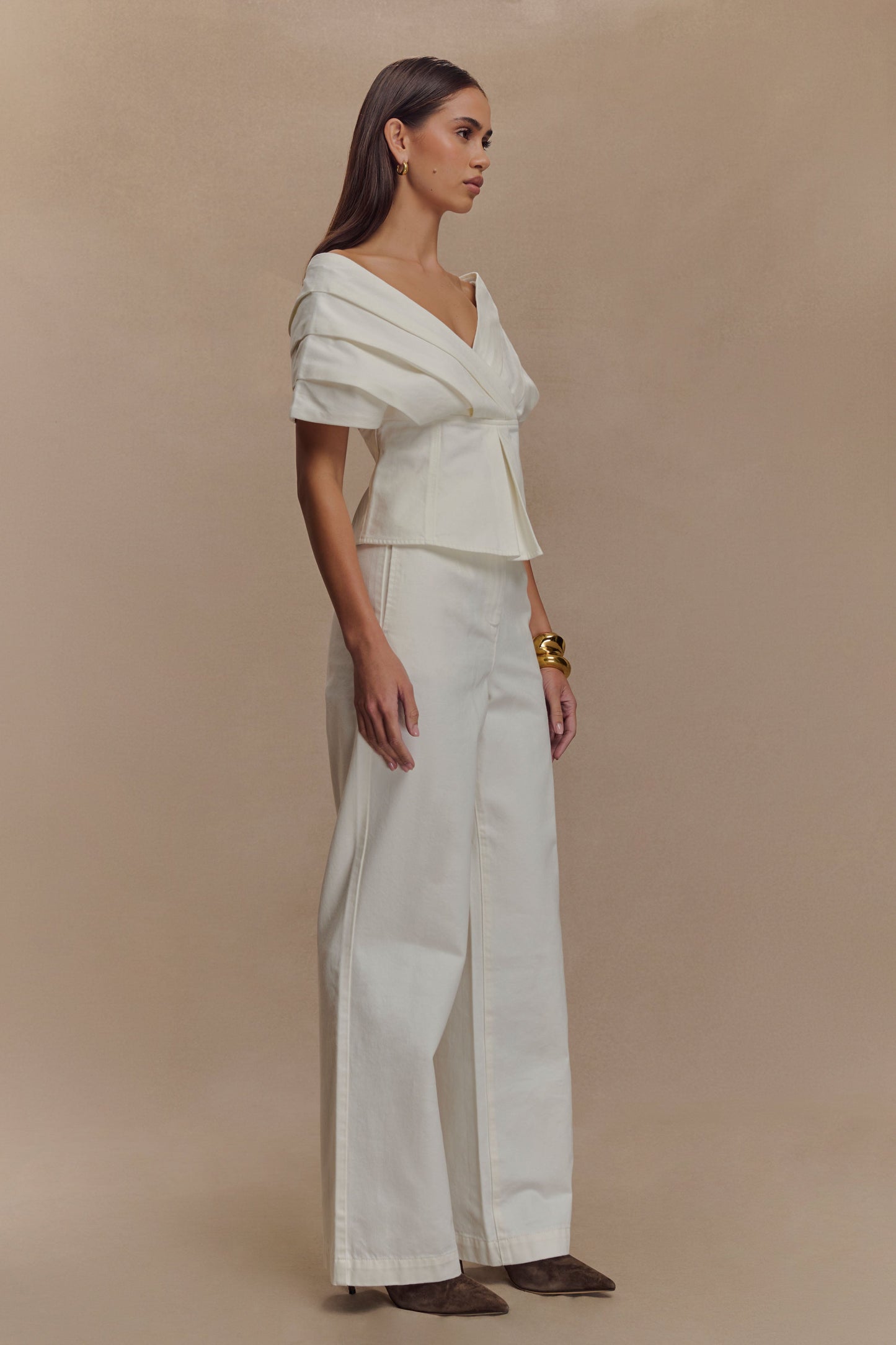 Rayne Wide Leg Denim Jeans - White