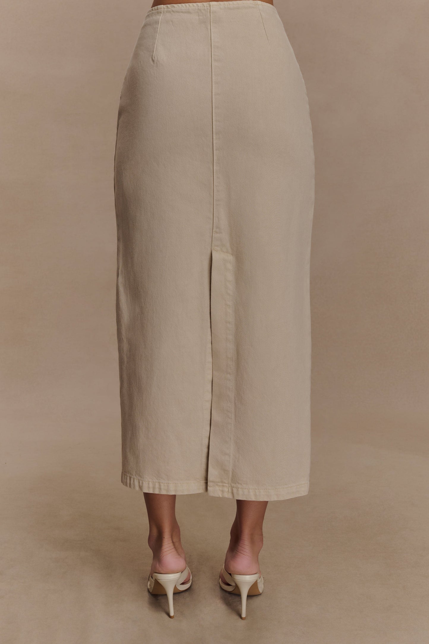 Fallon Denim Midi Skirt - Stone Wash