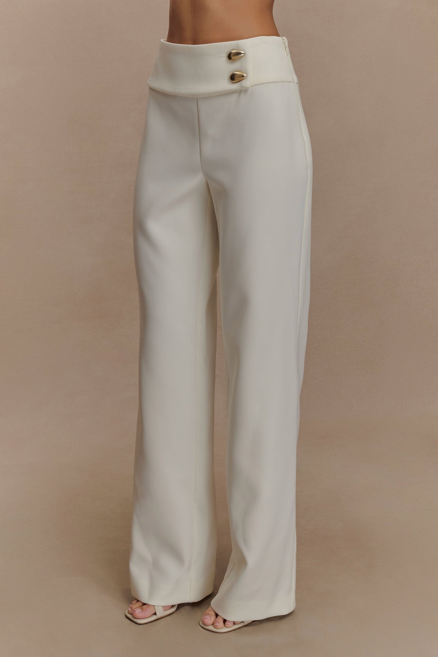 Lindie Straight Leg Suiting Pants - Ivory
