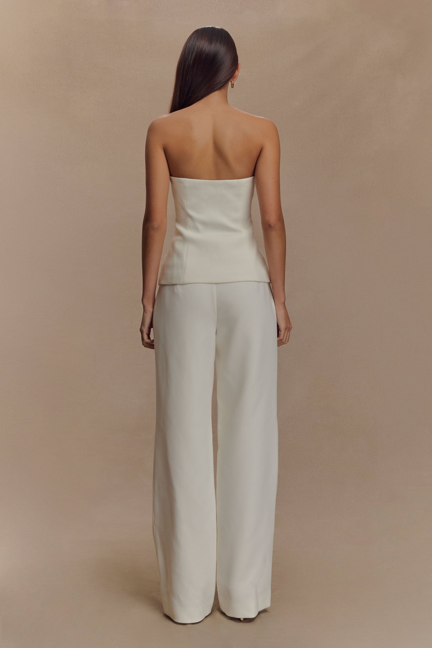 Lindie Strapless Suiting Top - Ivory