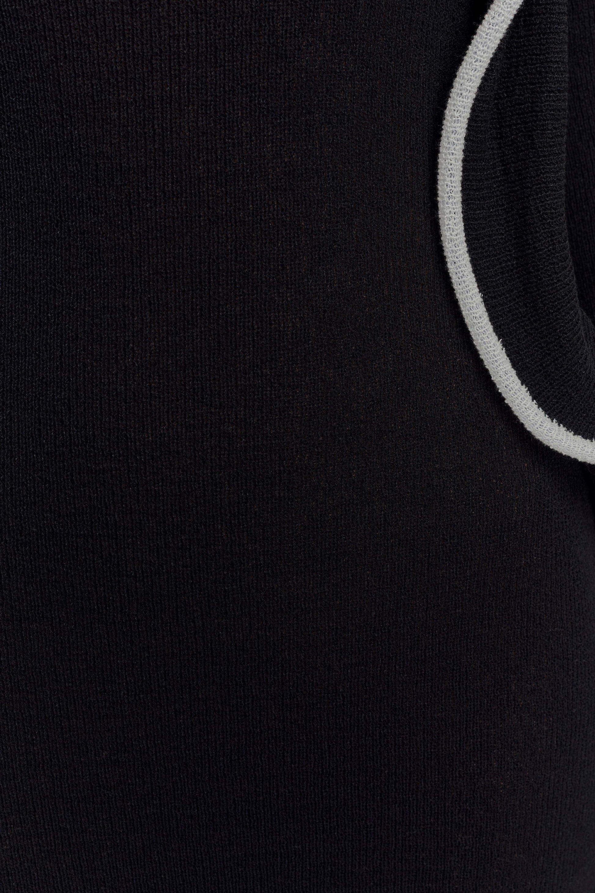 Sandrine Off Shoulder Knit Maxi Dress - Black/White #7