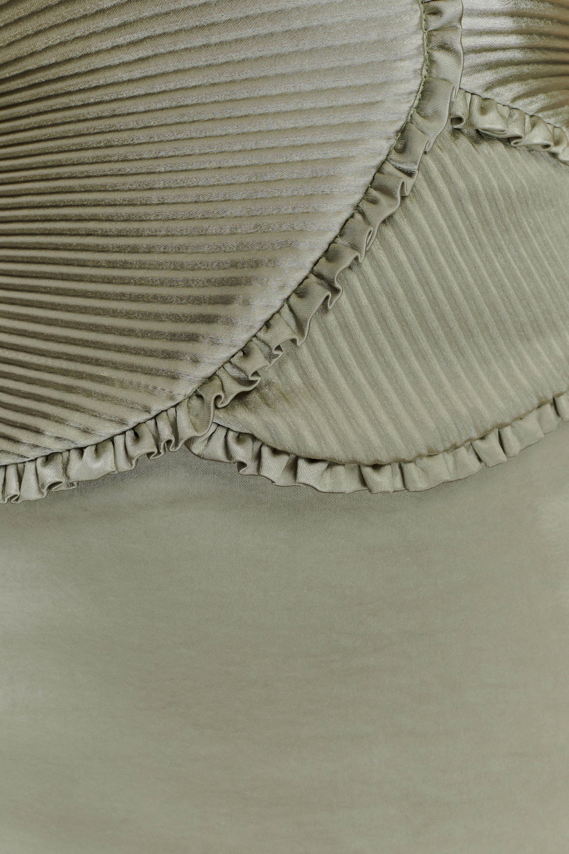 Larissa Satin Maxi Dress With Ruched Petals - Sage #5