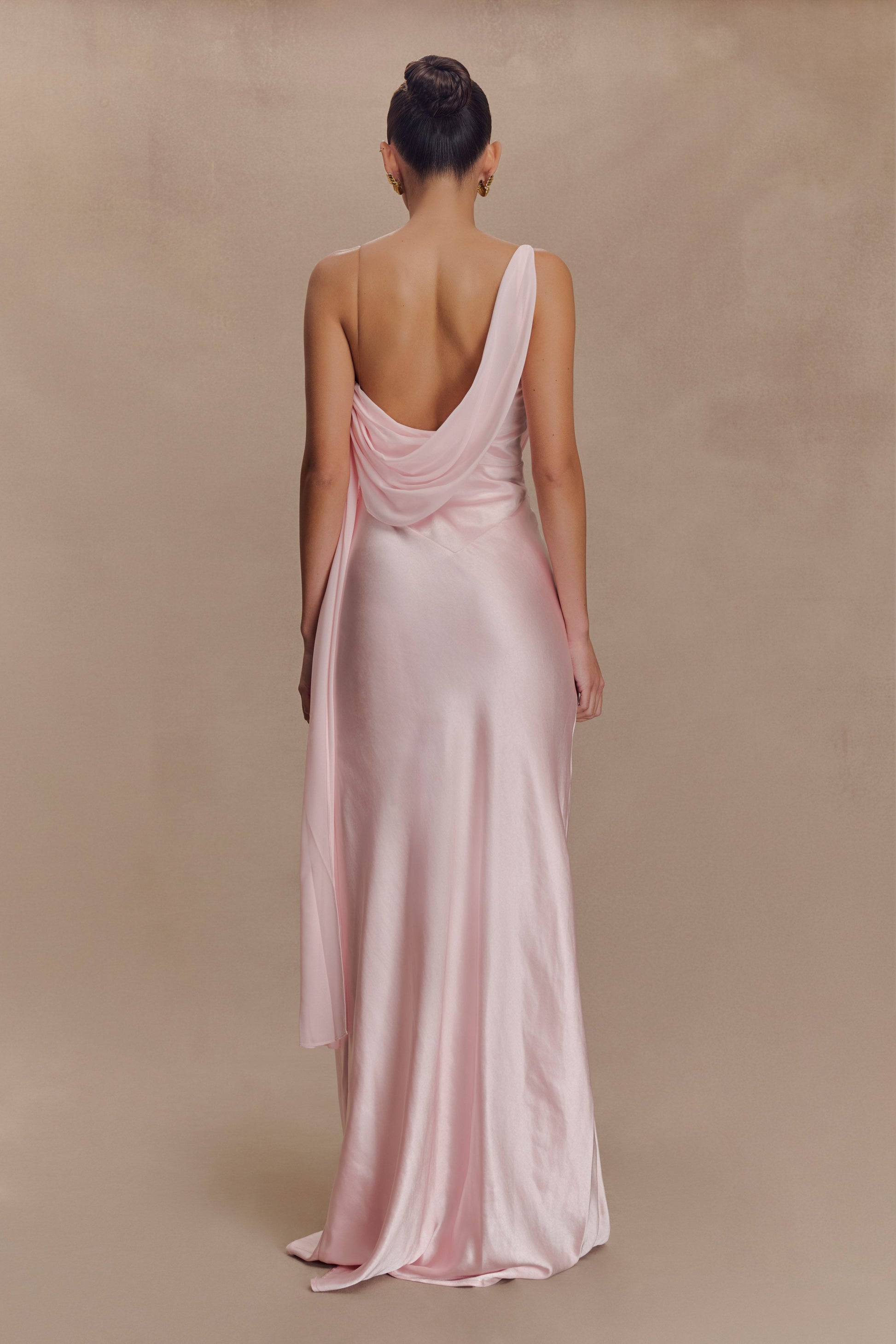 Carah Satin And Chiffon Maxi Dress - Pale Pink #2