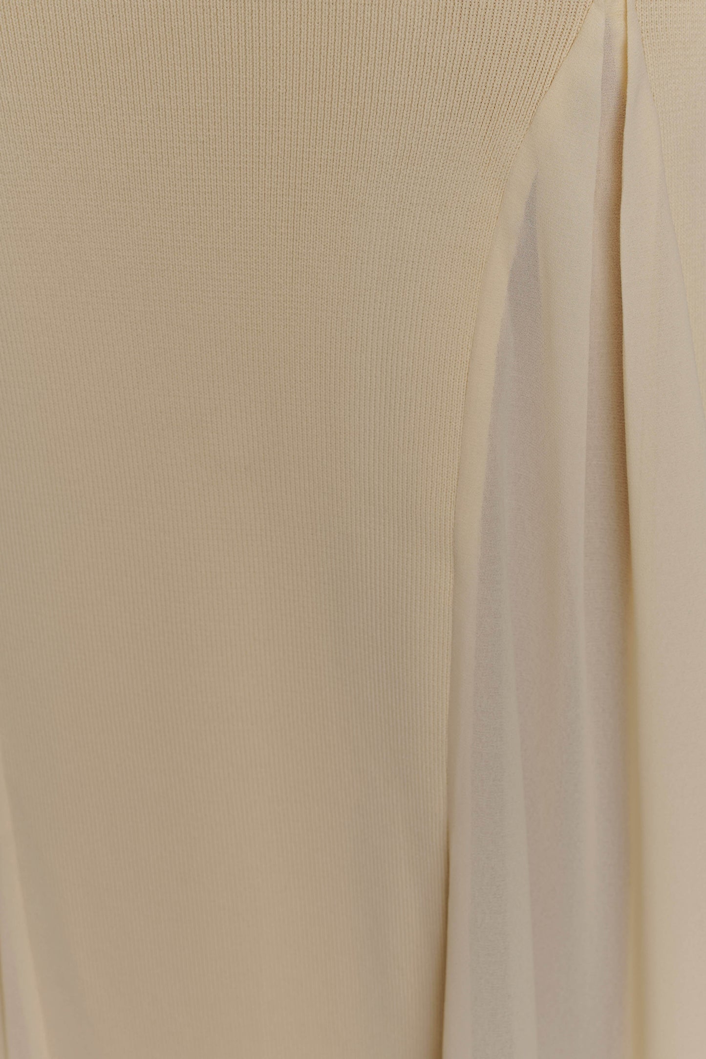 Soleil Knit And Mesh Halter Maxi Dress - Cream