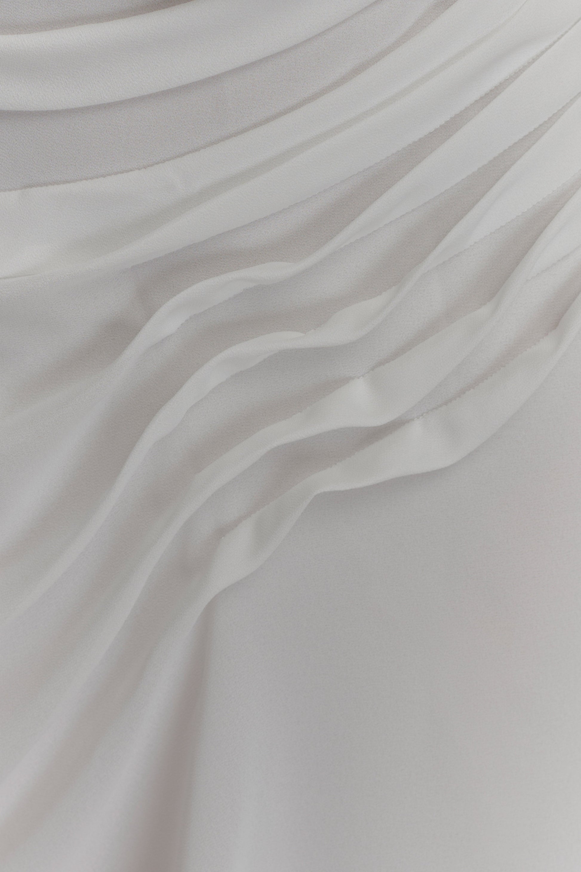 Oria Chiffon Mini Dress - White #7