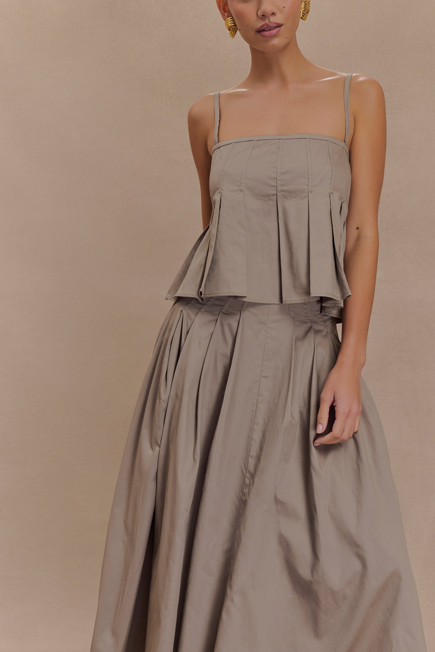 Mae Cotton Top - Pebble Brown