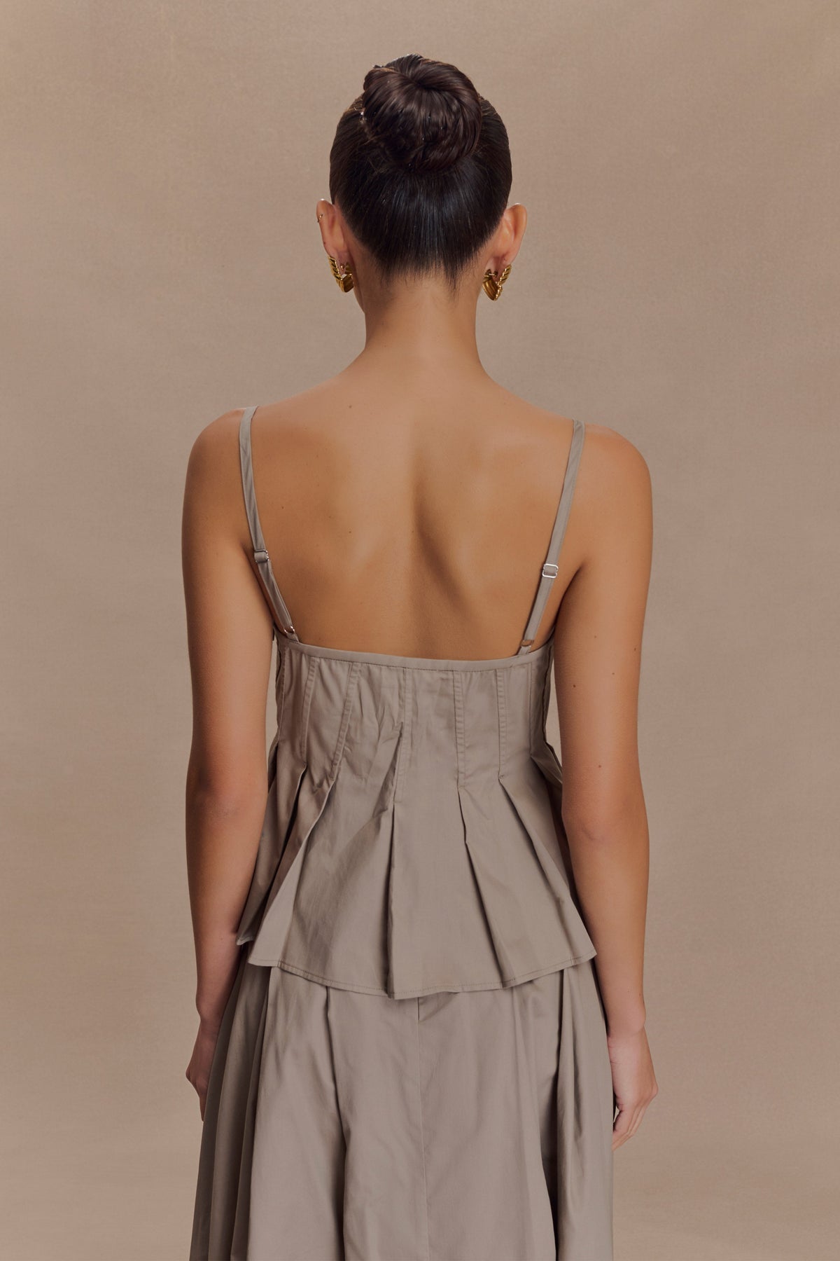 Mae Cotton Top - Pebble Brown