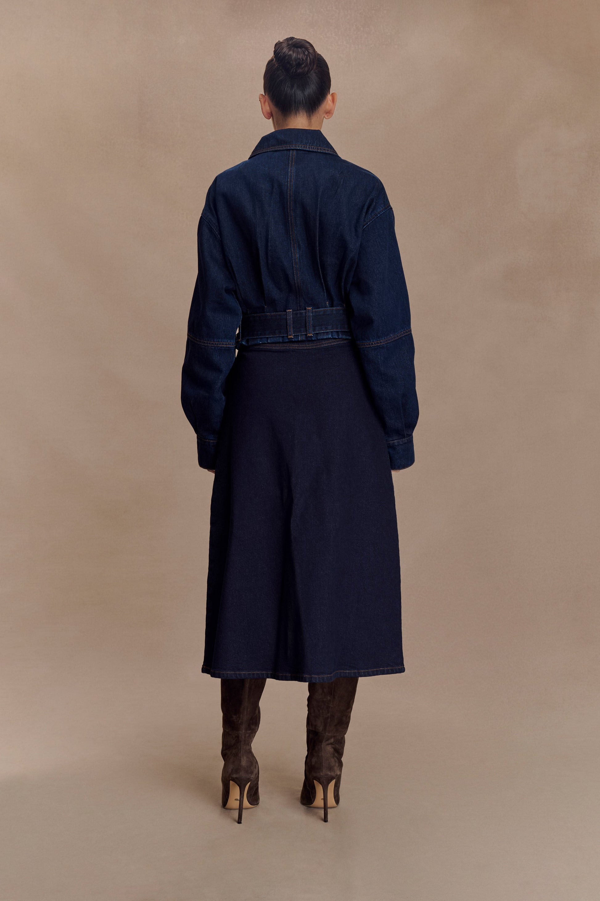 Fallon Cropped Denim Jacket - Indigo Blue #3