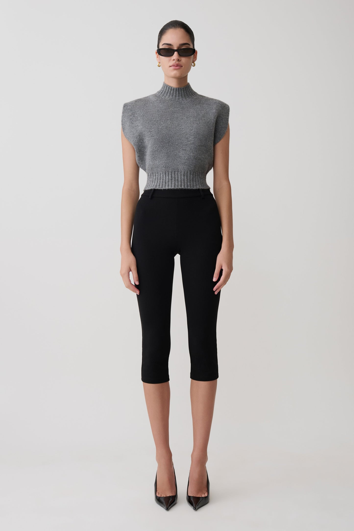 Niko Knit Oversized Top - Charcoal