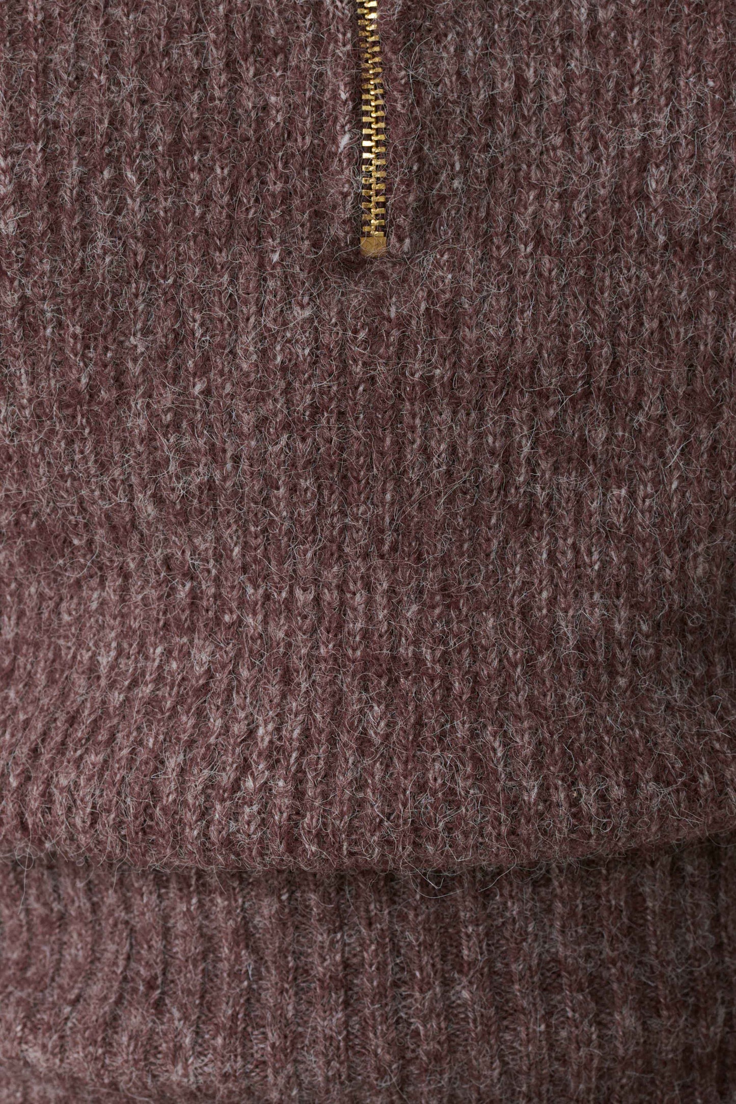 Skylaine Zip Knit Jumper - Brown Marle