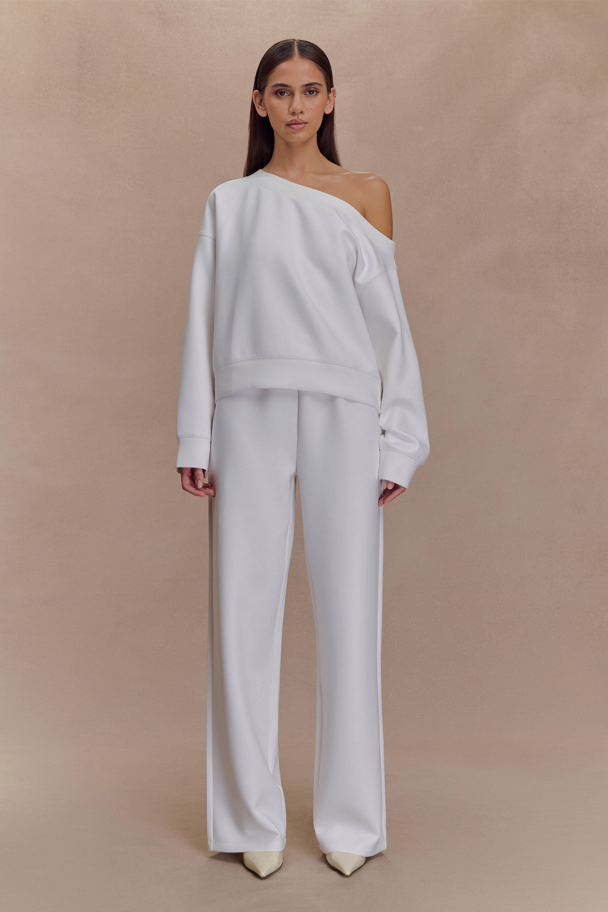 Aiden Slouchy Crew Jumper - Ivory #5