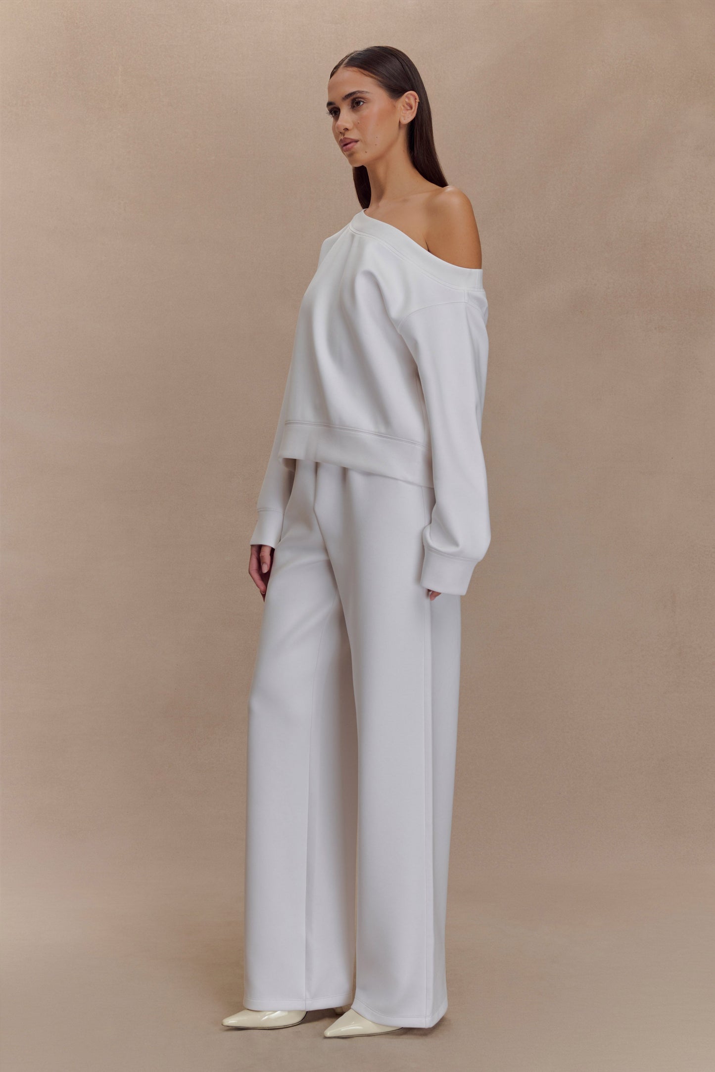 Aiden Slouchy Crew Jumper - Ivory