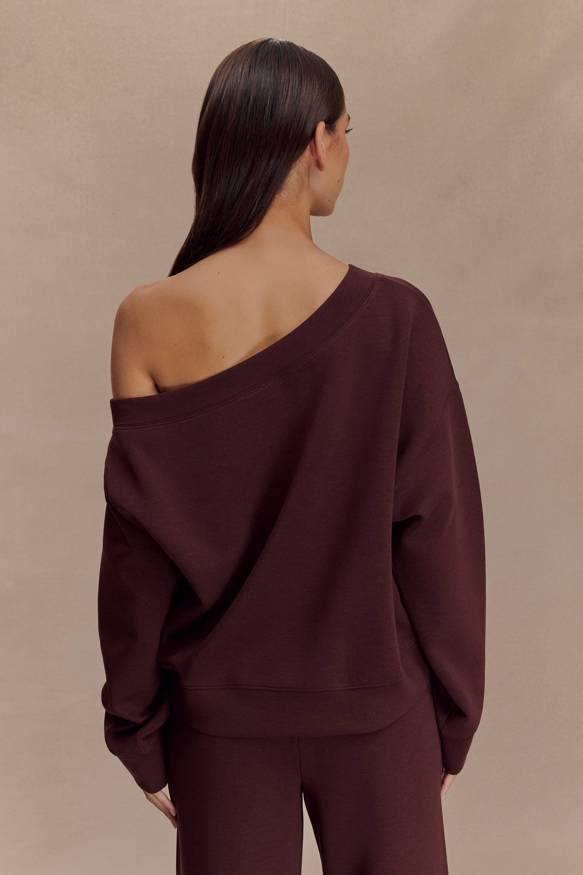 Aiden Slouchy Crew Jumper - Chocolate #2