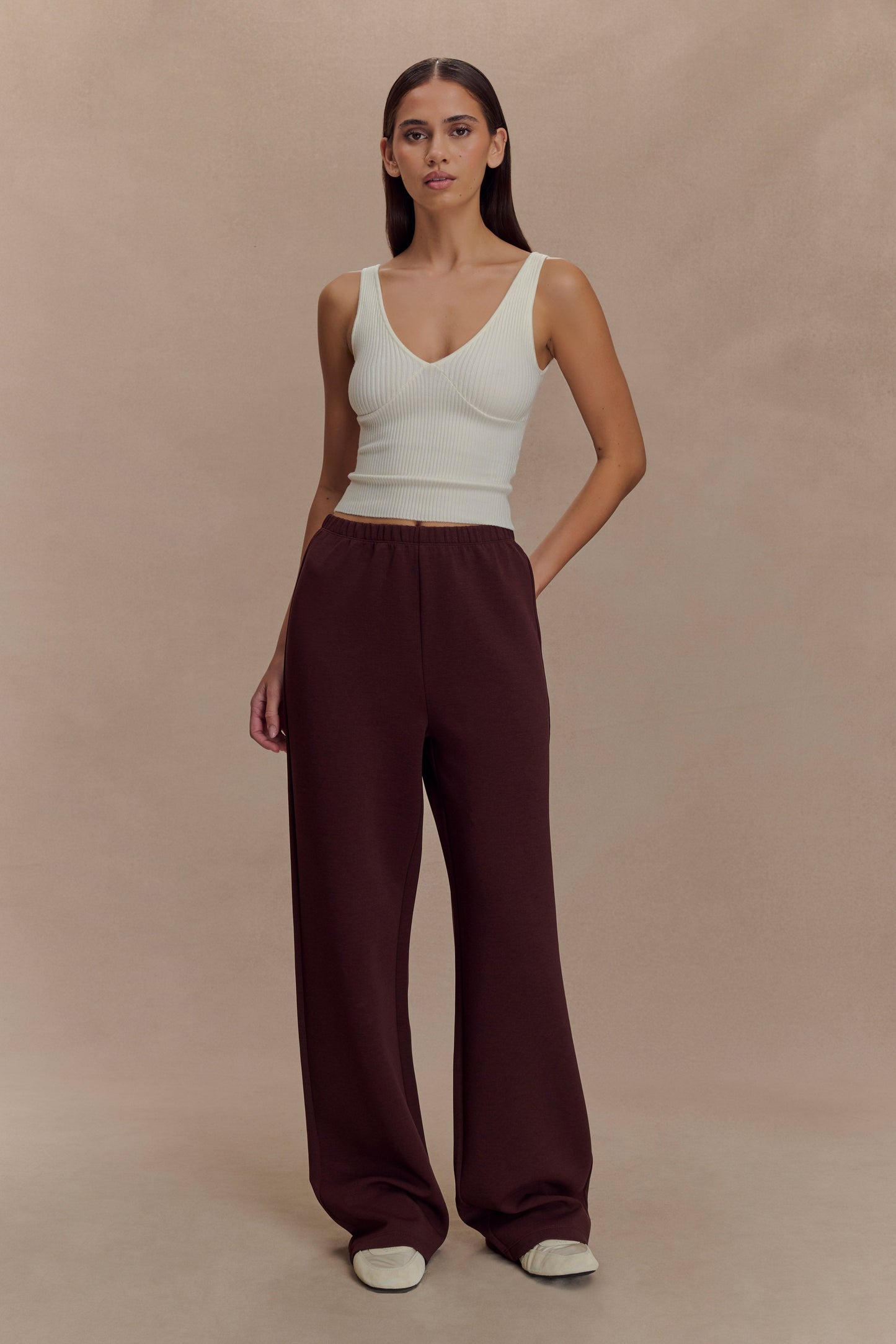 August Straight Leg Jogger - Chocolate