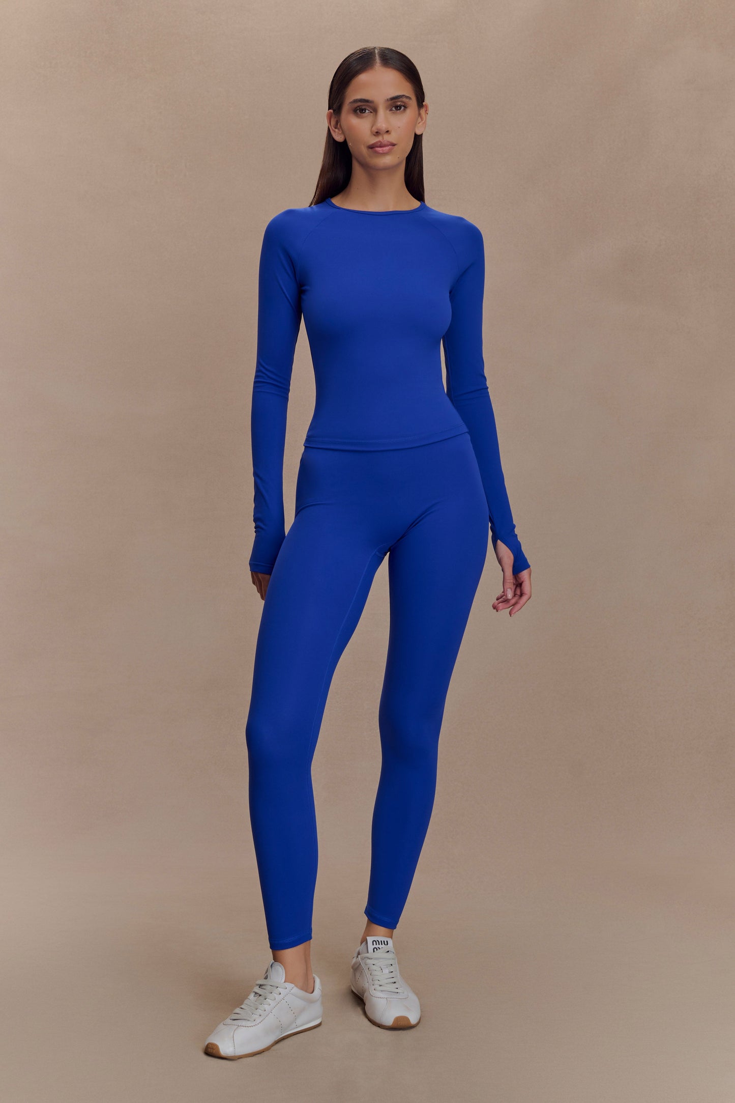 Eliana Long Sleeve Active Top - Cobalt