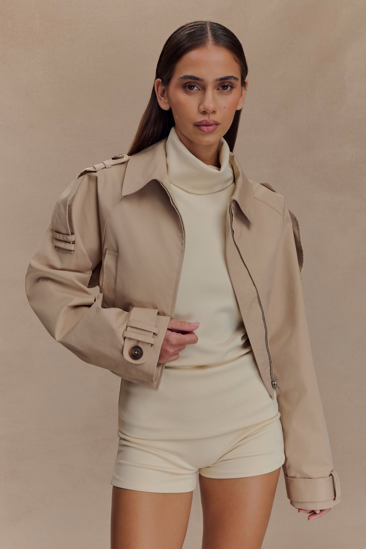 Birdie Fold Over Shorts - Ivory