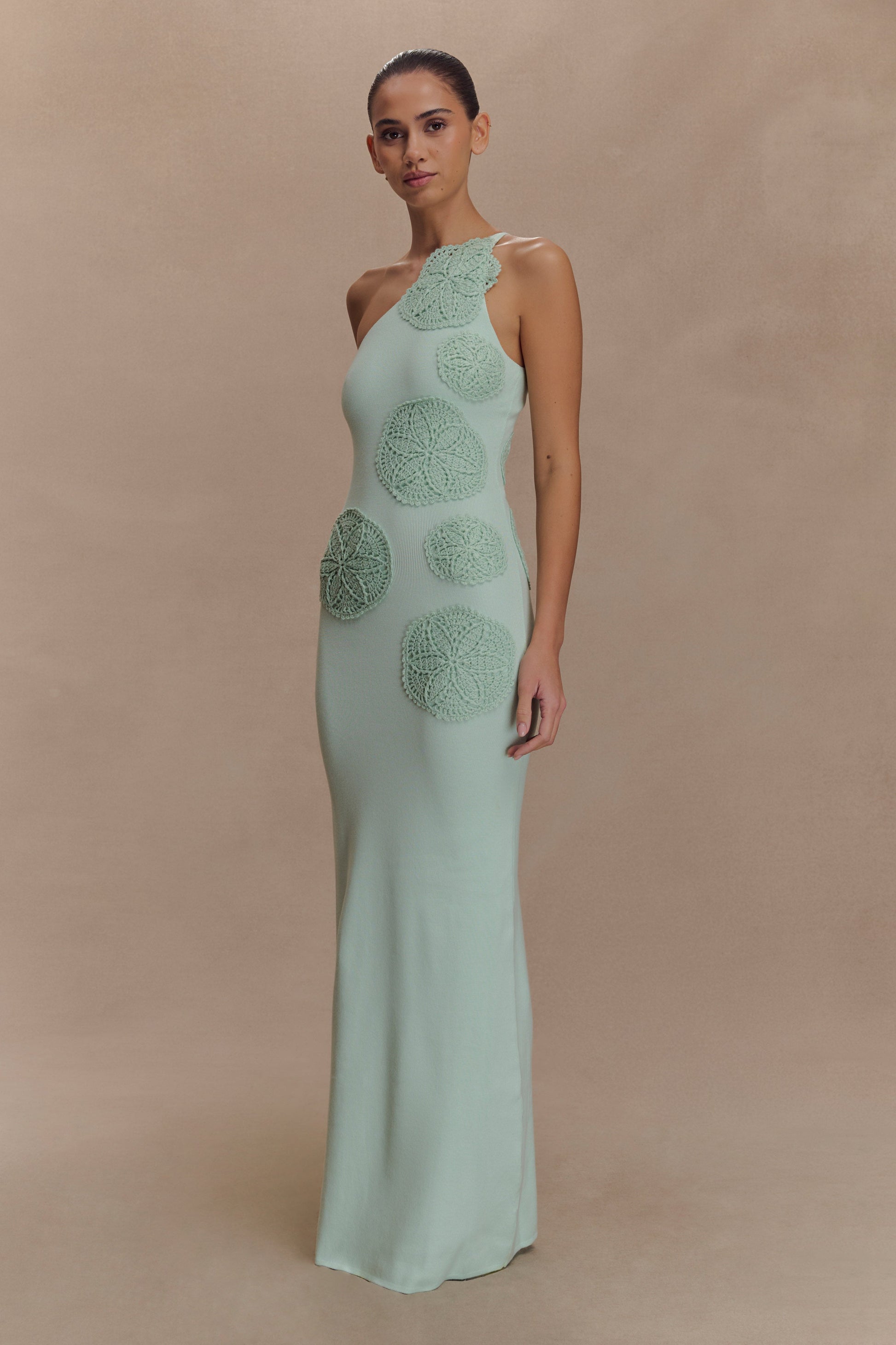 Teneika Crochet Knit Maxi Dress - Light Aqua #4