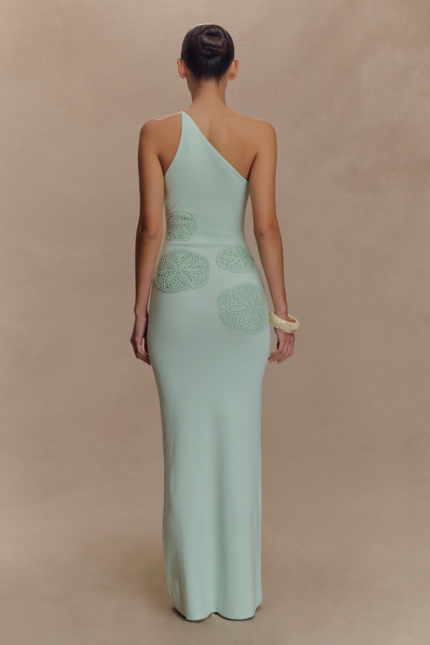 Teneika Crochet Knit Maxi Dress - Light Aqua
