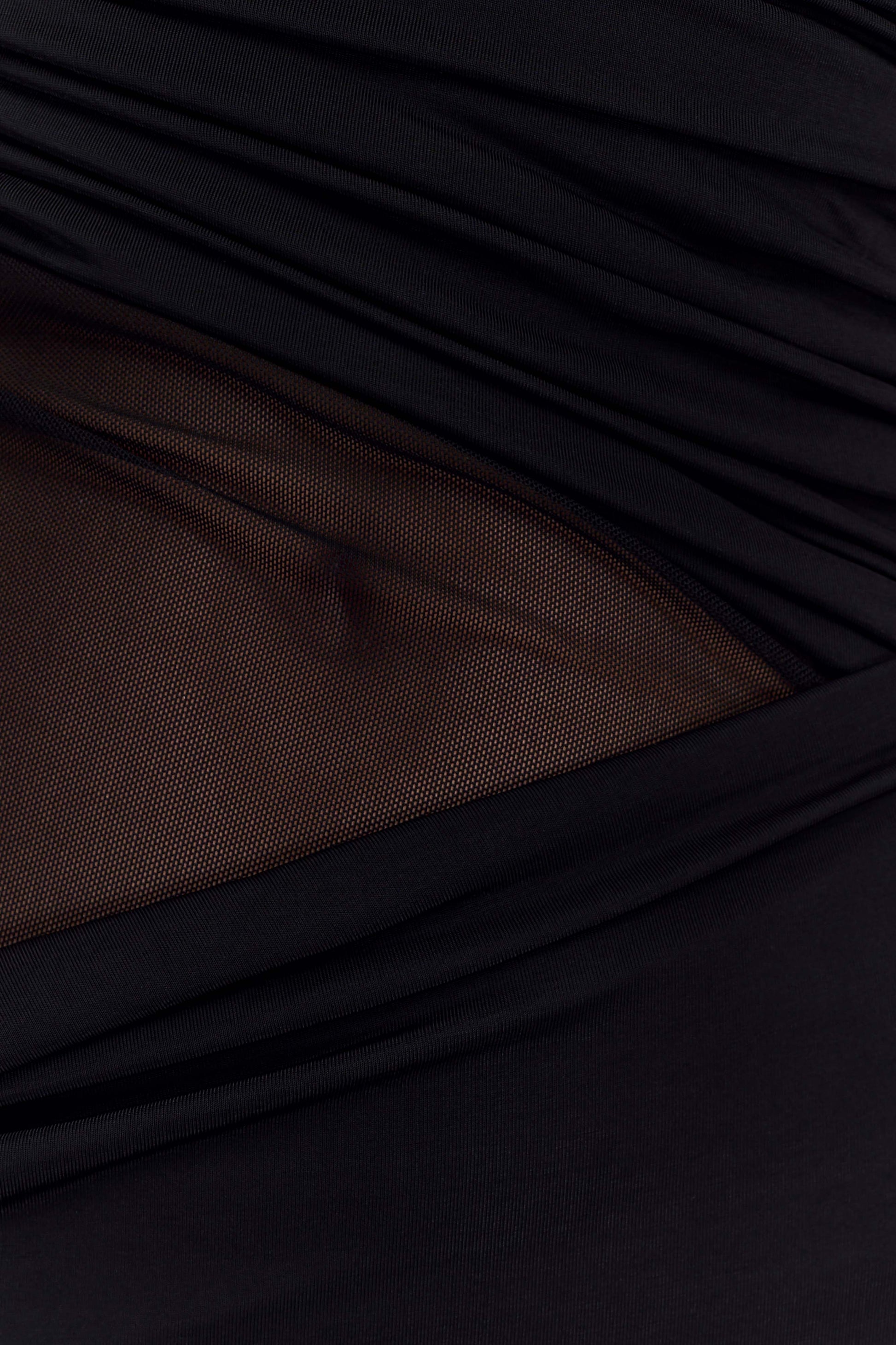 Callen One Shoulder Slinky Maxi Dress - Black #6