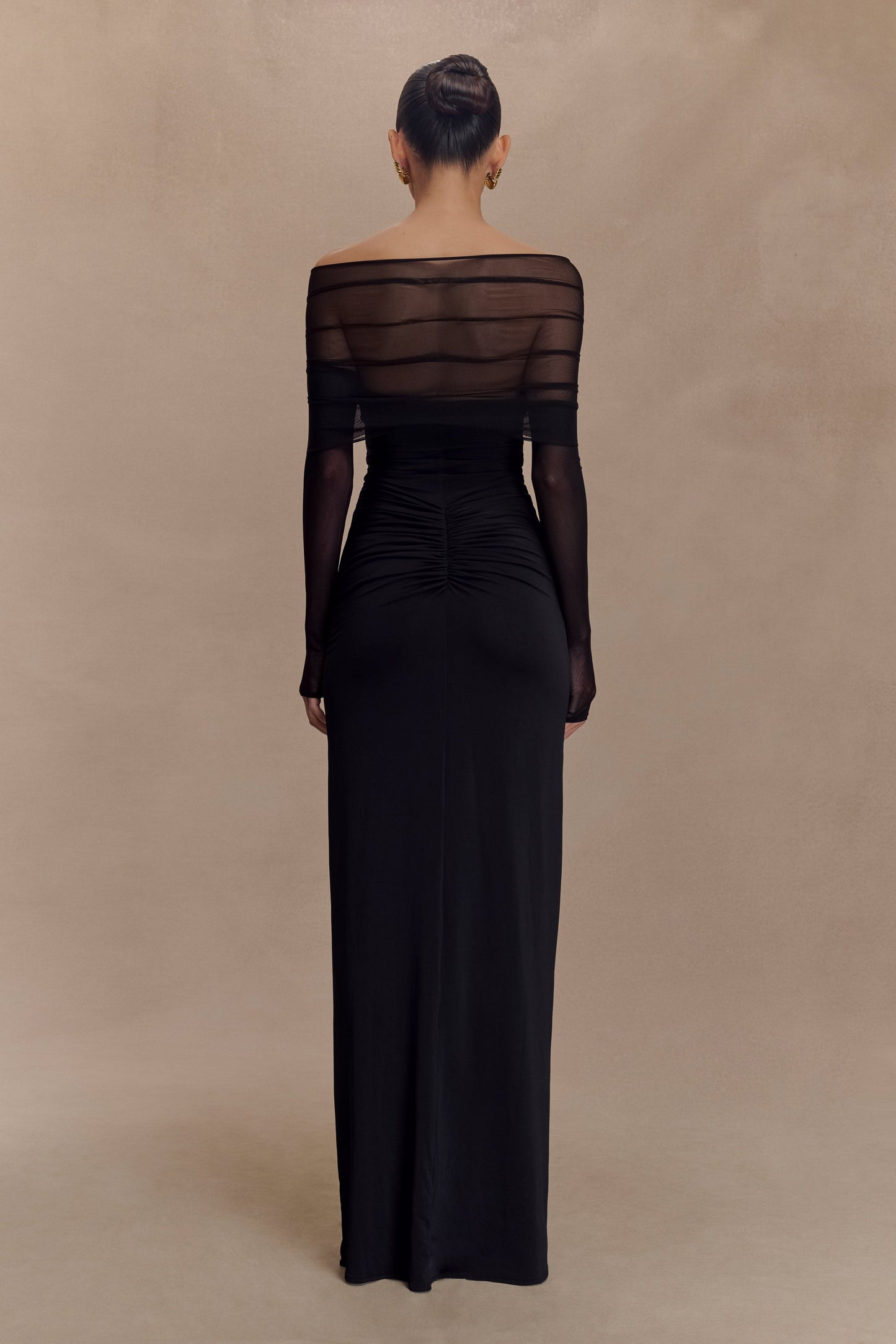 Rafaella Slinky And Mesh Maxi Dress - Black