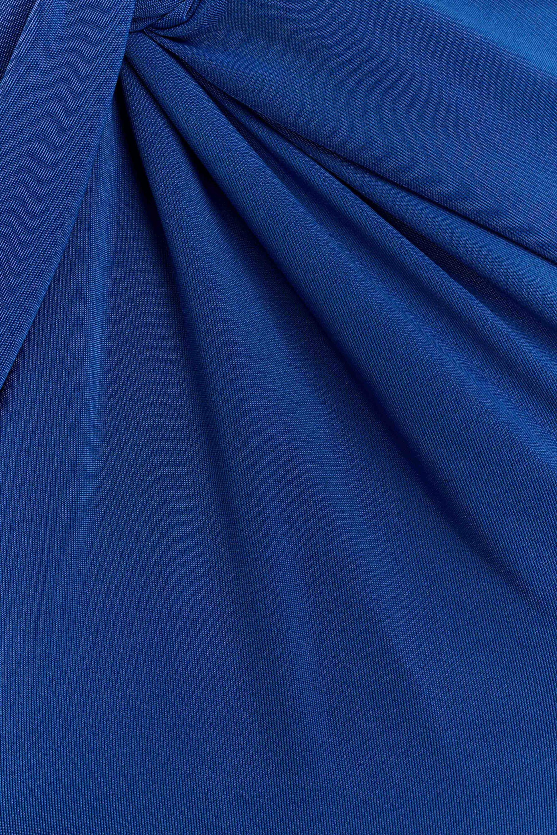 Marlee Asymmetrical Slinky Maxi Dress - Cobalt #6