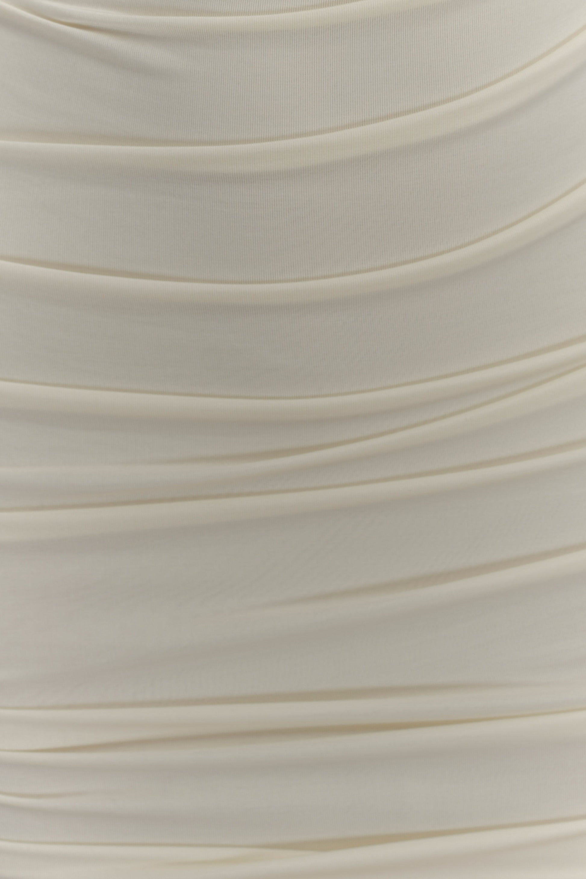 Camila Ruched Halter Midi Dress - Ivory #7