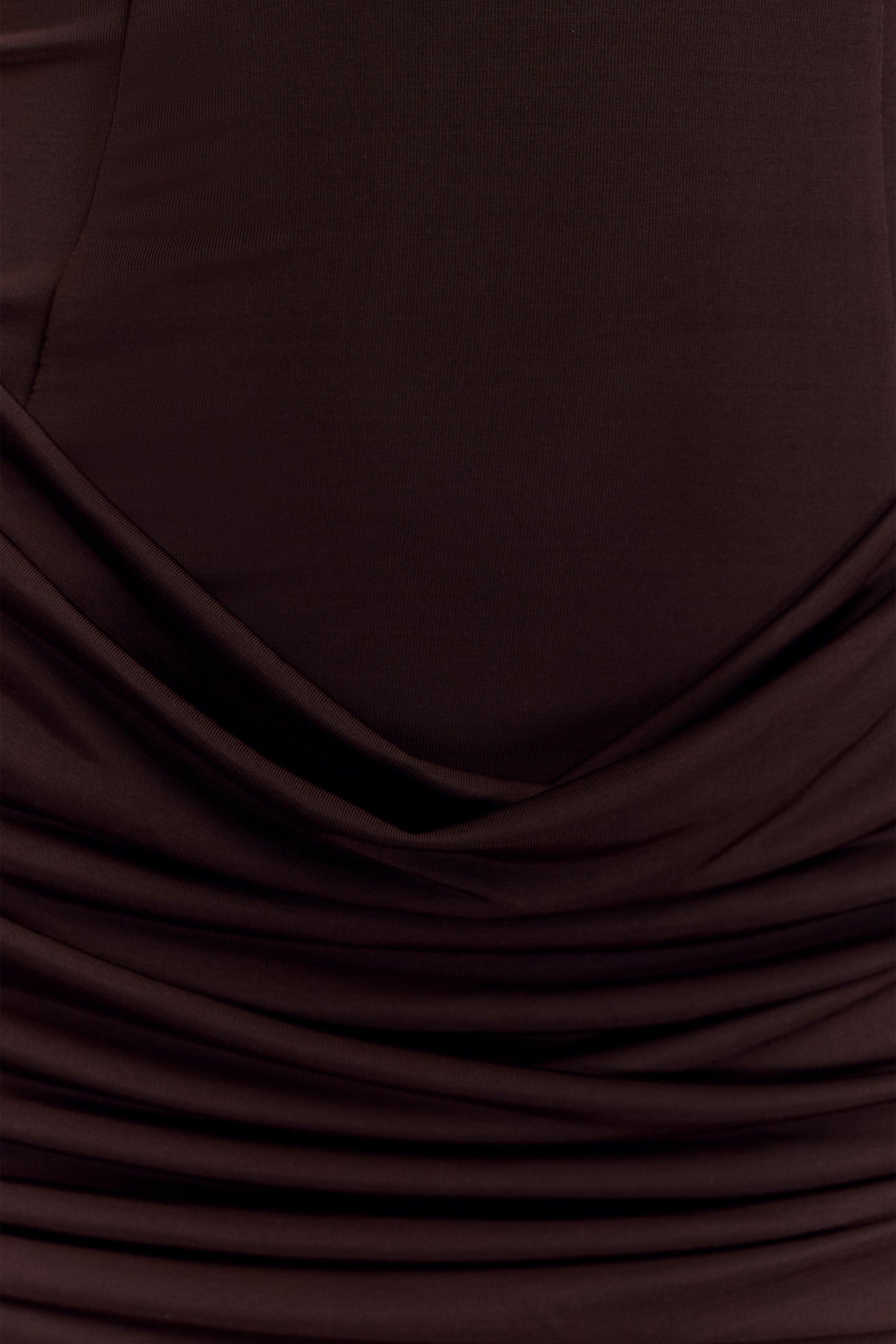 Mattea Slinky And Mesh Mini Dress With Scarf - Dark Chocolate