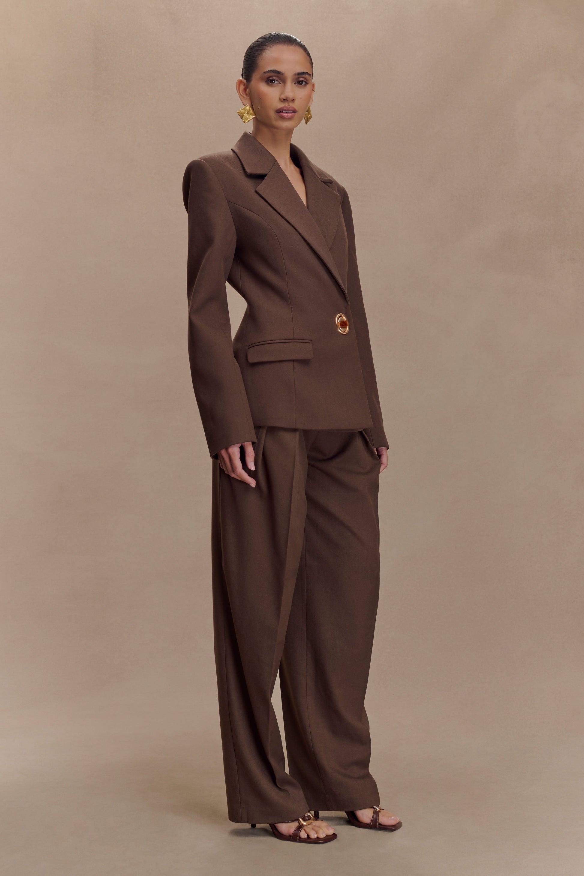 Max Cinched Waist Blazer - Chocolate #5