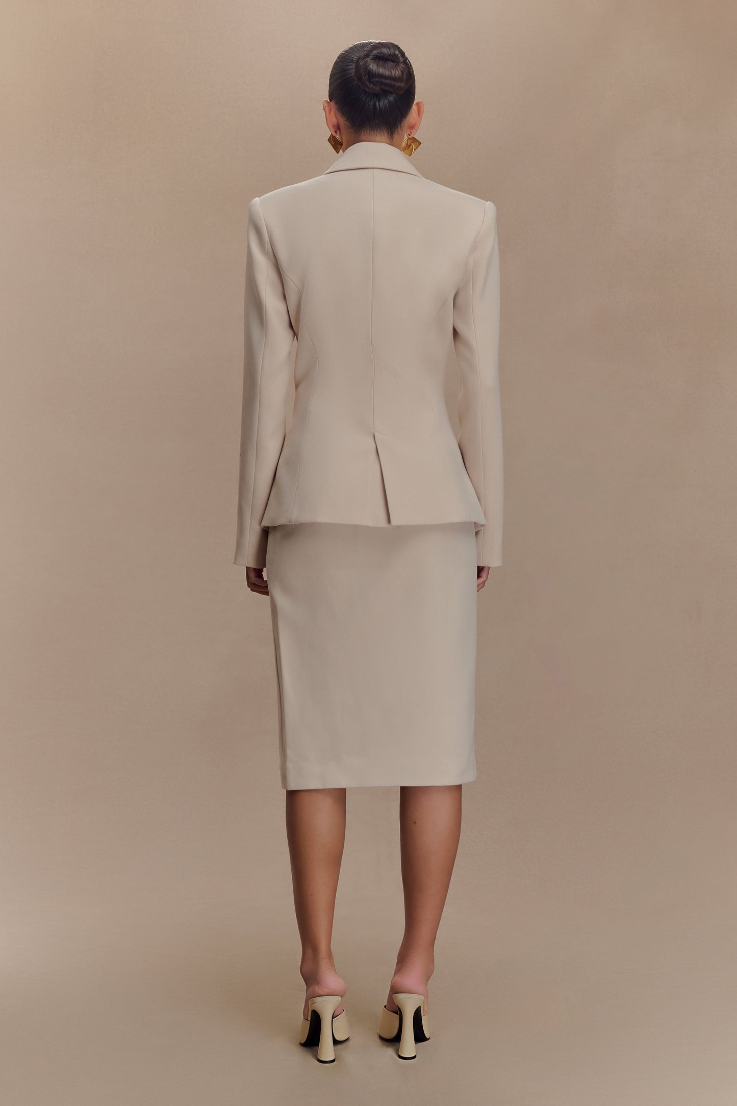 Max Cinched Waist Blazer - Ivory Stone